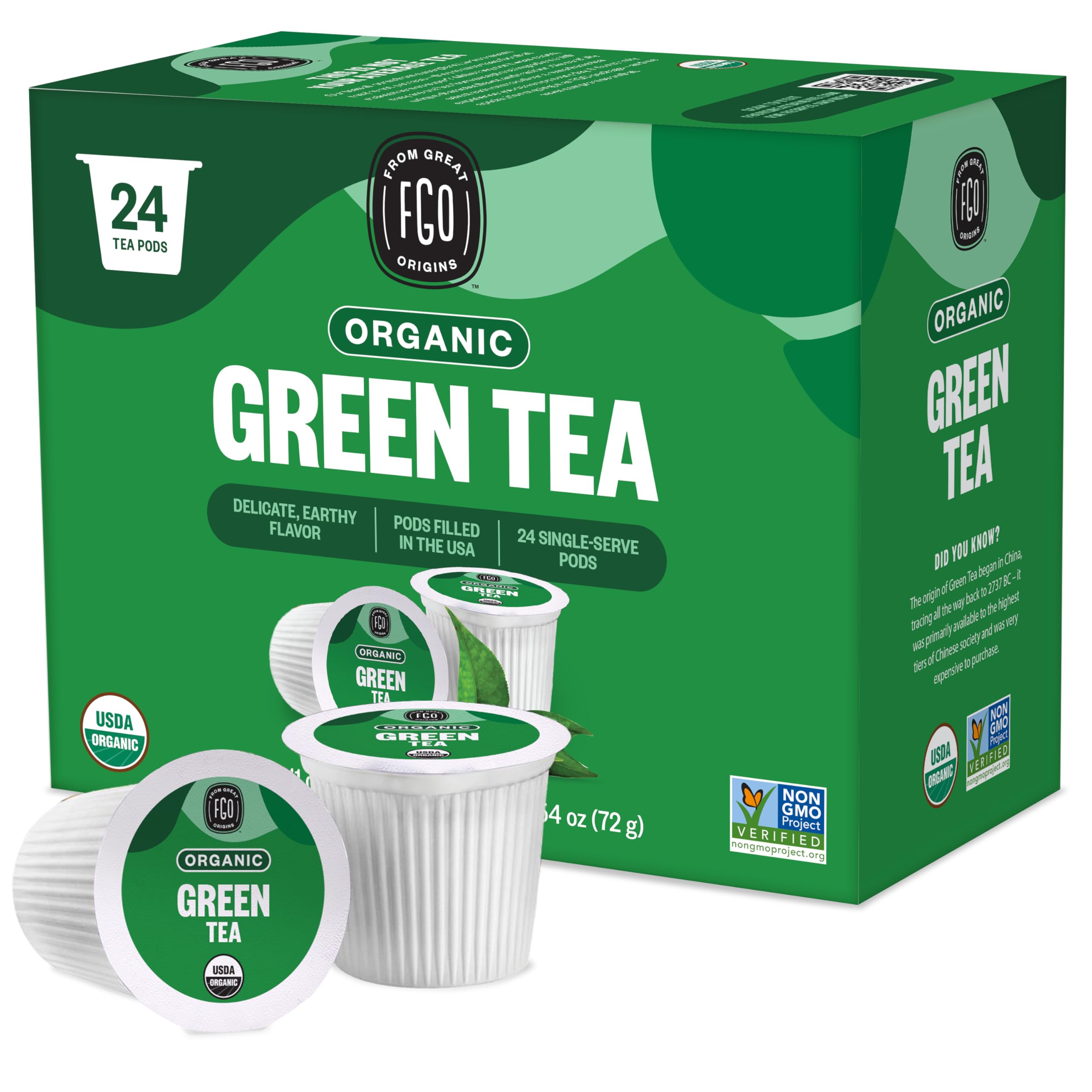 Amazon.com: FGO Organic Green Tea K-Cup Pods for Keurig, 24 Count