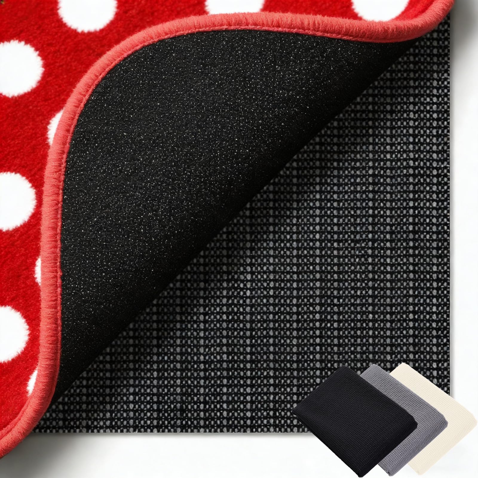 Bases Antideslizante 155 x 280 cm Multiusos de PVC, Lavable, Cortable, Reutilizable y sin Olores, Base Alfombrilla Antideslizantes Adecuado para Parqué O Baldosas, Negro