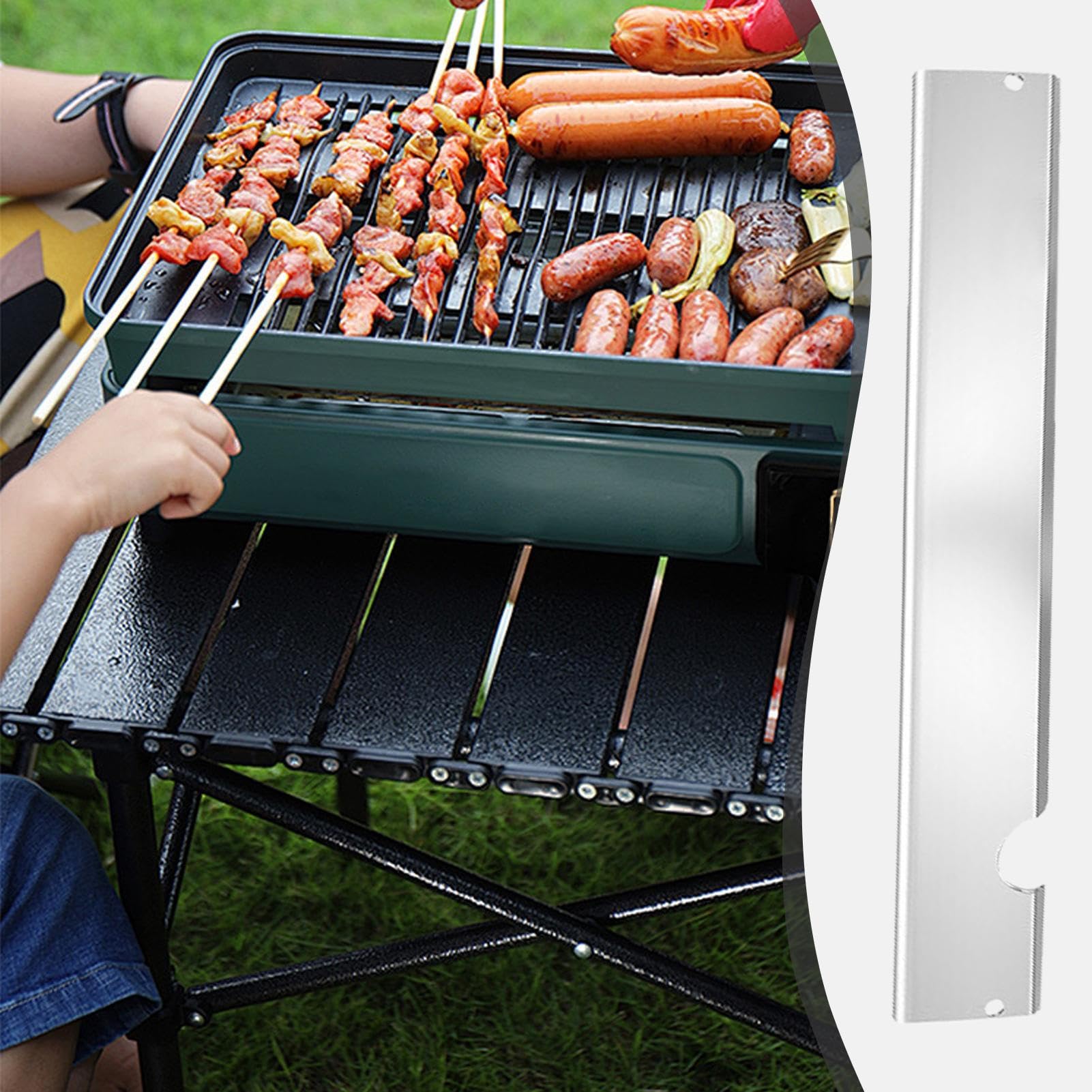 Płyty grzewcze do Nieprzywierające, do grillowania BBQ | Osłona Cieplna Ze Stali Nierdzewnej Do Węglowego Część Akcesoria Kuchenne Pikniki Ognisko Impreza Na