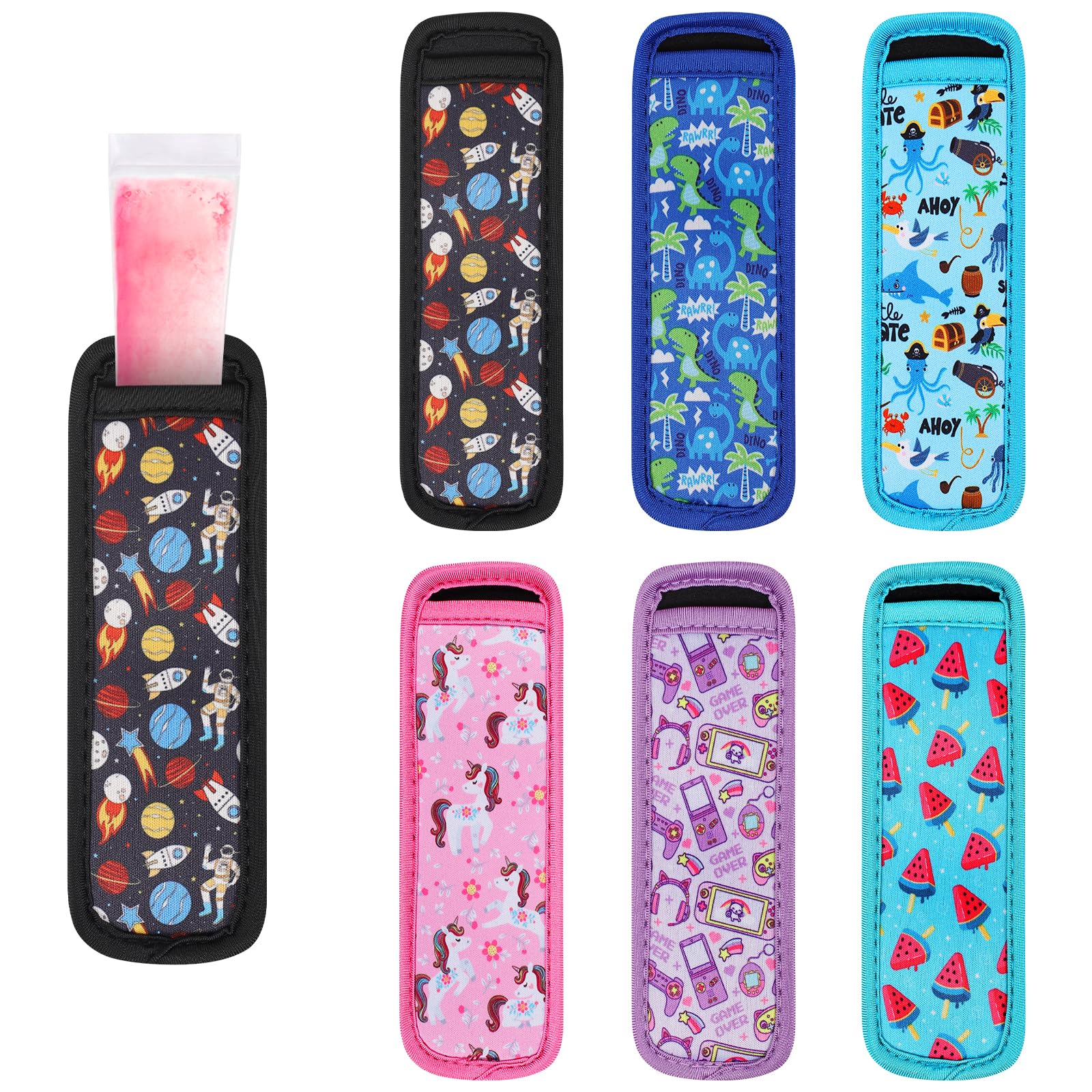Popsicle Holder for Kids, 6 Pieces Freeze Pops Ice Sleeves Holder