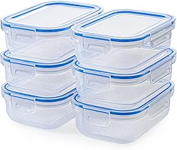 KONZEPT Food Storage Containers with Lid, Set of 6, Fridge Organiser, Transparent Meal Prep Boxes, Stackable, Lunch Box, Adults, Leak-Proof, BPA-Free