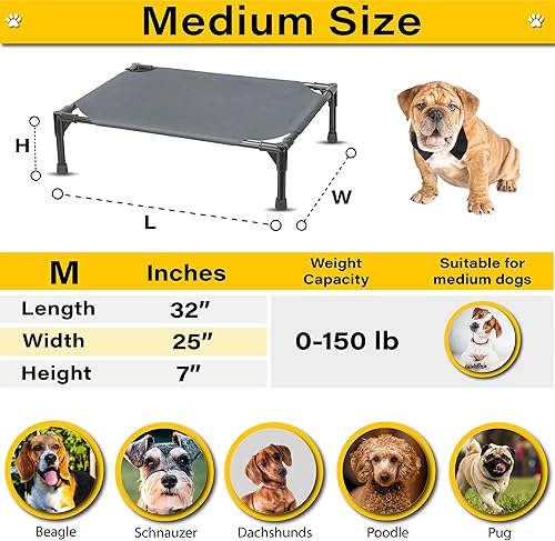 Miniatura 2 de Cama elevada para perros, cama elevada para perros, cama para perros pequeños, medianos y grandes, cama refrescante para perros y mascotas, cama
