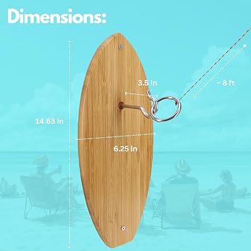Pacific Shore Games Custom Wooden Hook and Ring Game - Outdoor Games for Adults, Ultimate Ring Toss Game, Ring Game on String for Man Caves, Bars, and Patios, Personalized Gifts