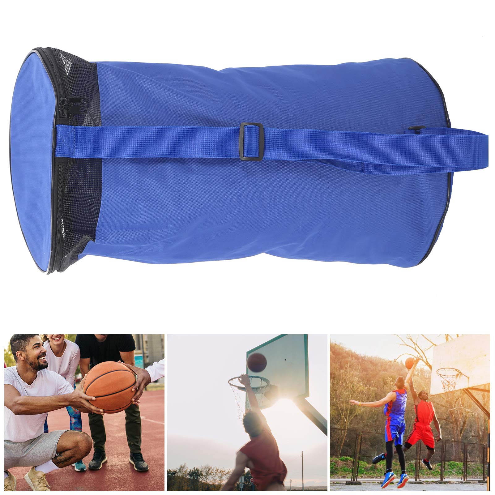 Sac de Transport de Basket-Ball, Sac de Transport à Bandoulière Unique pour 2 Ballons de Basket, Deux Balles, Sac à Dos de Transport pour Basket-Ball, Volley-Ball, Football,