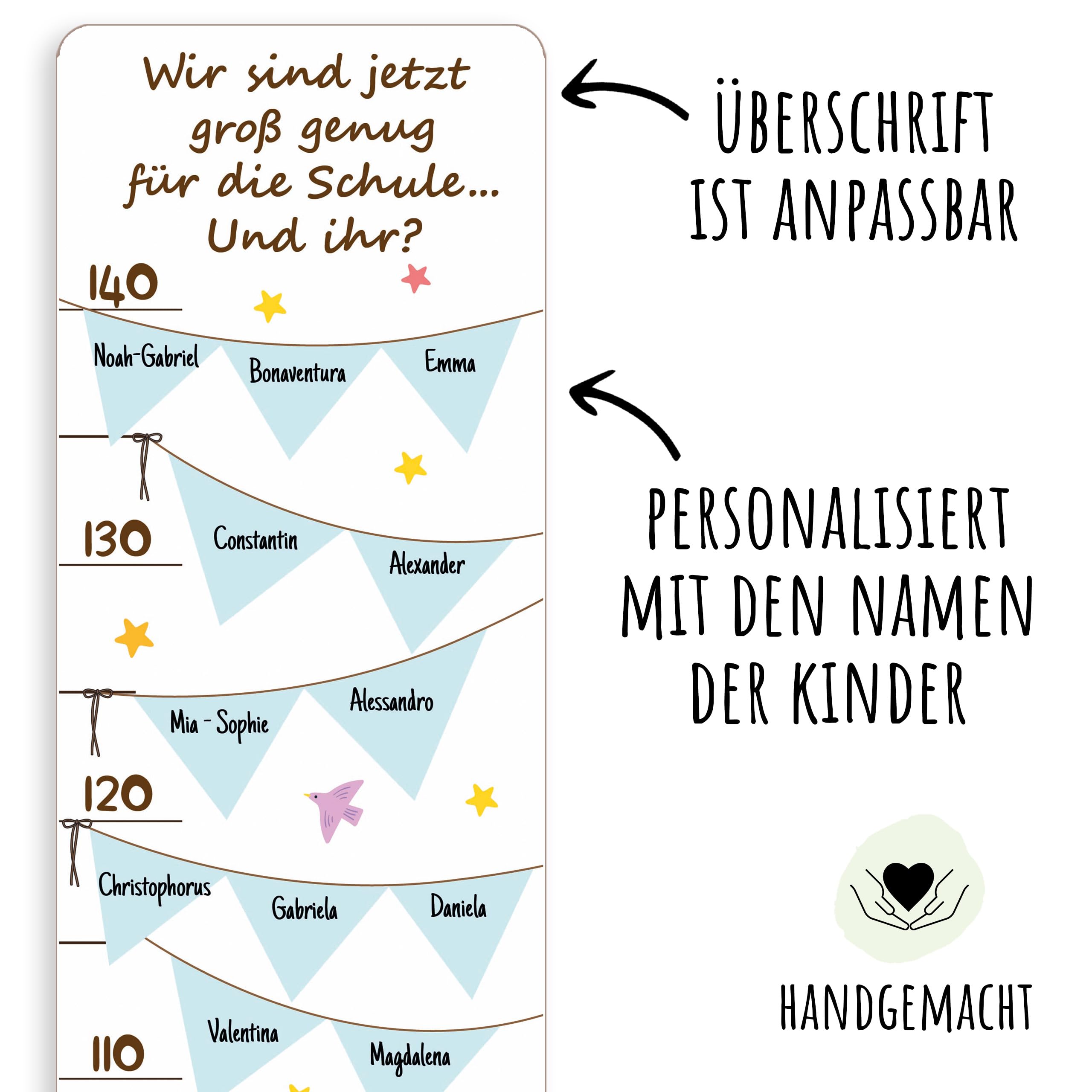 Holzura Erzieherin Geschenk Holz Messlatte - Personalisiert Mit Namen Der Kinder - Abschiedsgeschenk Erzieherin, Danke Geschenk