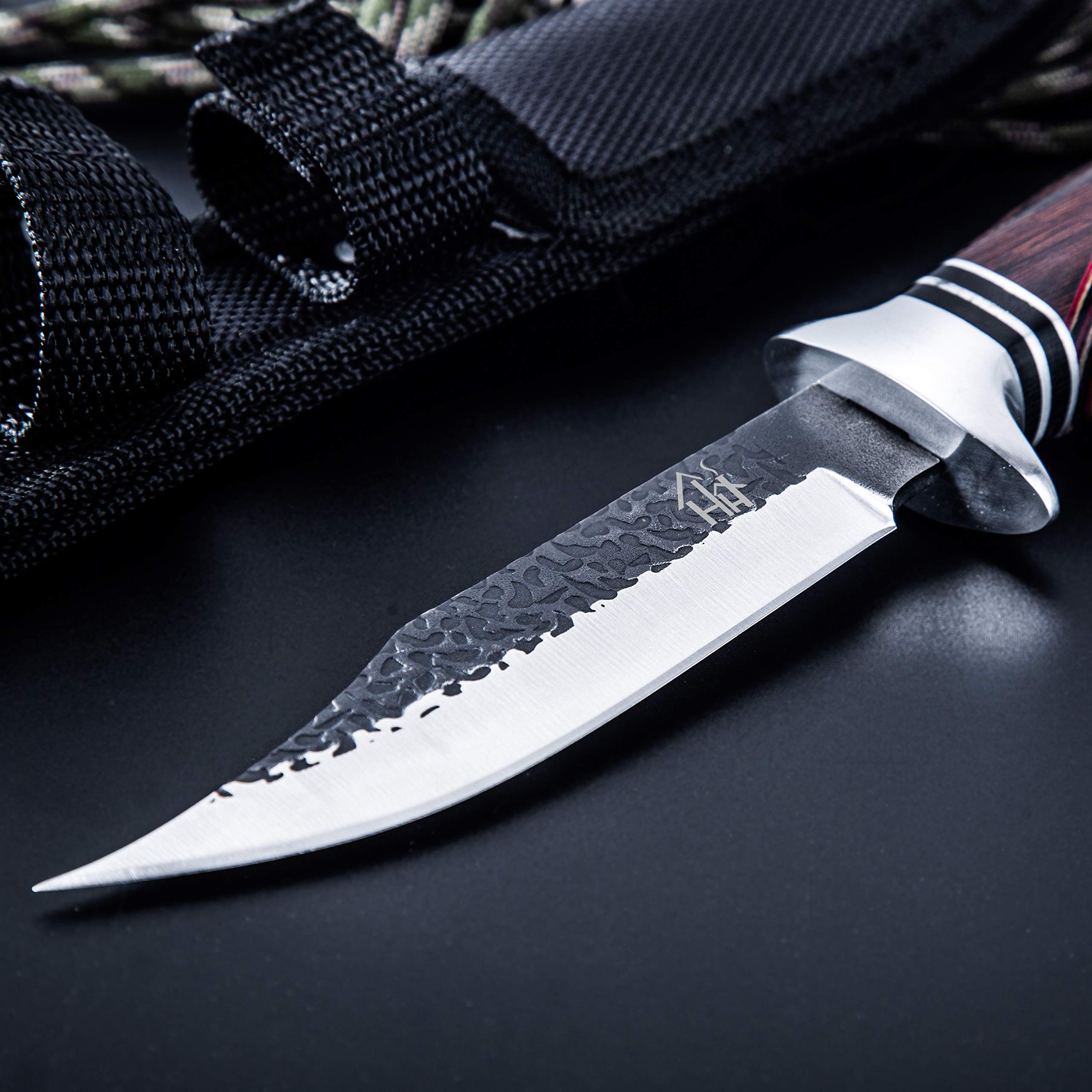 Hobby Hut HH-353,Jagdmesser mit Scheide, jagdmesser feststehende klinge (Black)