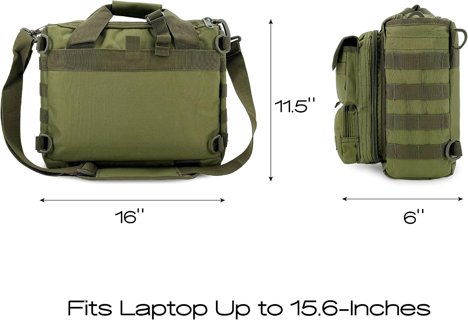 Gespann Tactical Laptop Bag Fits for Up to 15.6-inch Laptop Computer Shoulder Bag Military Briefcase