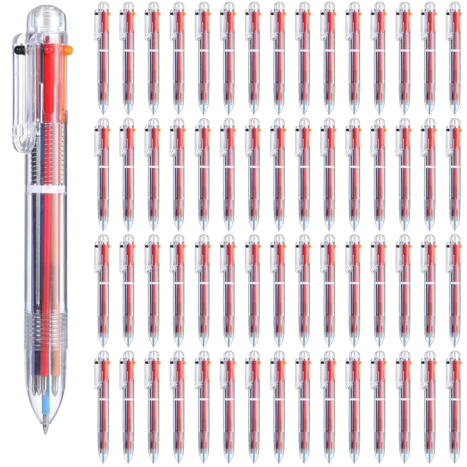 Lot de 60 stylos à bille rétractables de couleur, 0,5 mm, avec clip, pour bureau, école, cadeaux de fête et plus encore
