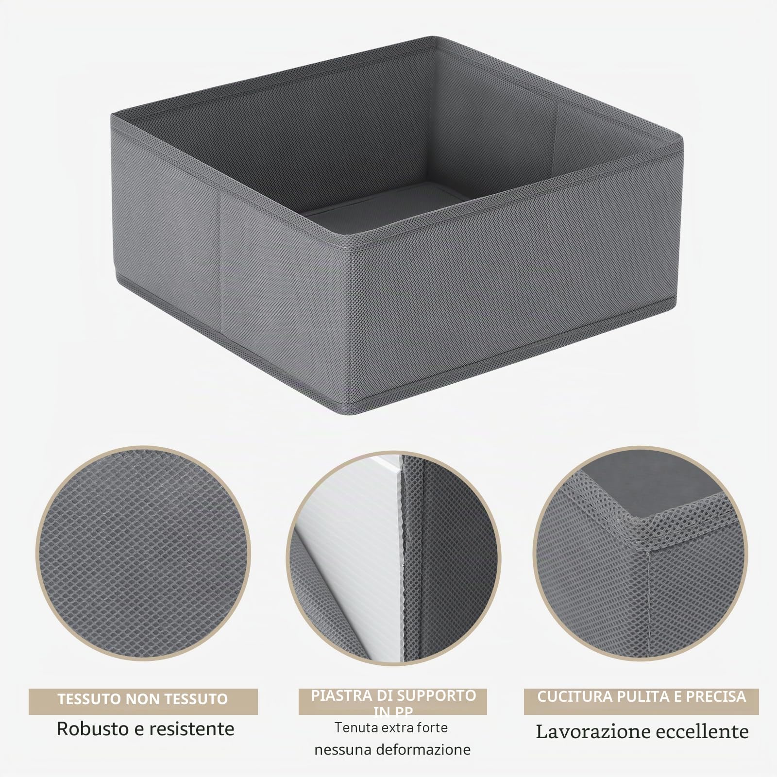 Set di 16 organizer per cassetti adatti per guardaroba PAX, 100 x 58 cm, pieghevole, per vestiti e vestiti per bambini, design modulare, stabile, grigio