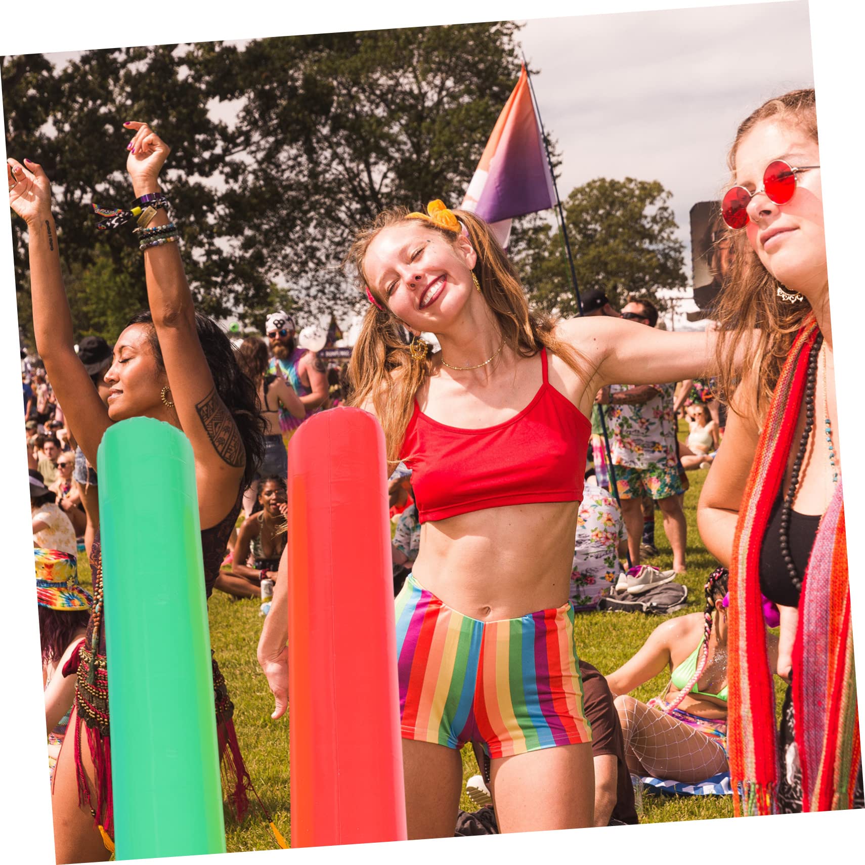 COLLBATH 8pcs Inflatable Cheering Sticks for Thunder Sticks for Concerts Parties Kindergarten Events Lightweight Reusable