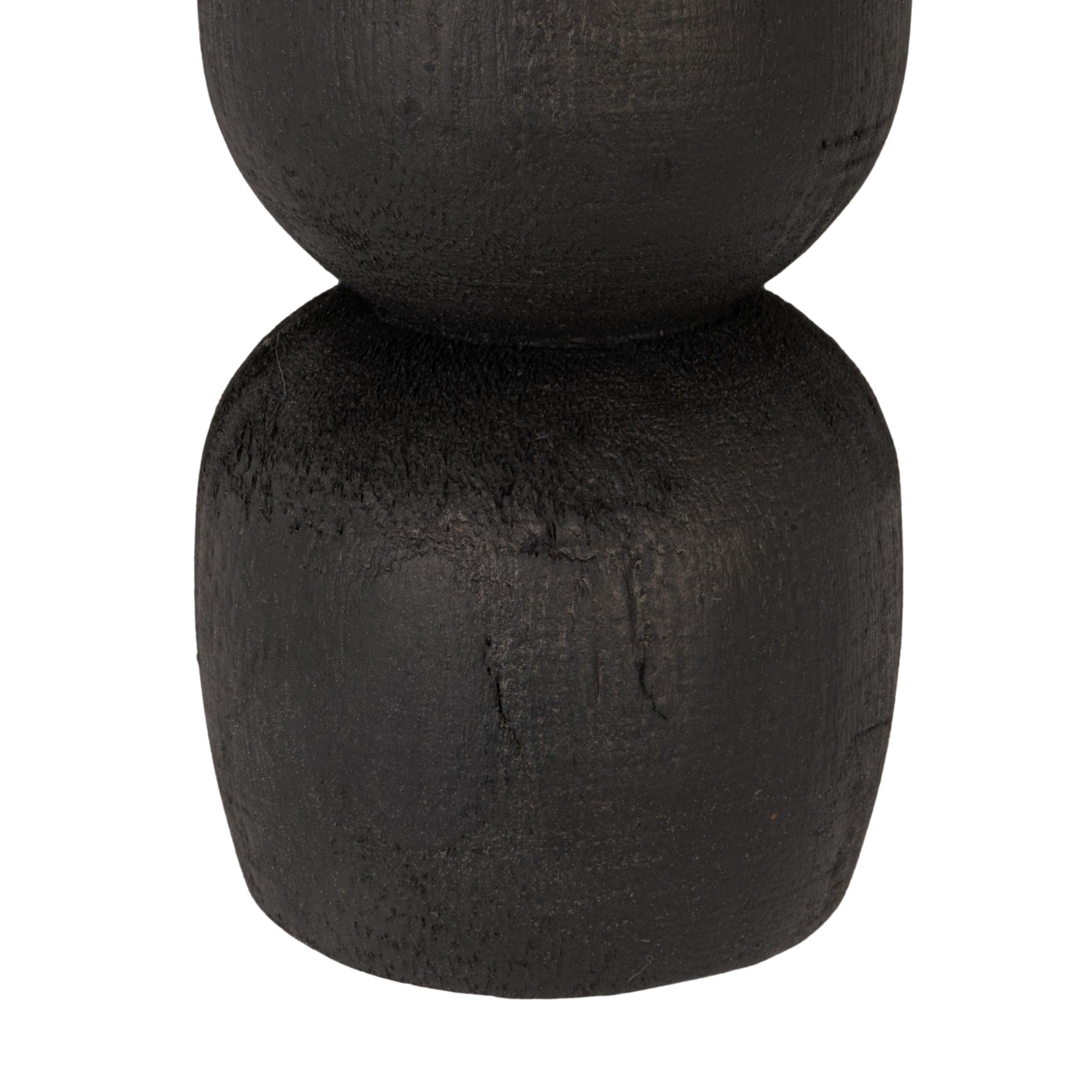 Creative Co-Op Paulownia Wood Bead Ball Tri-Pod Accent Table. Black