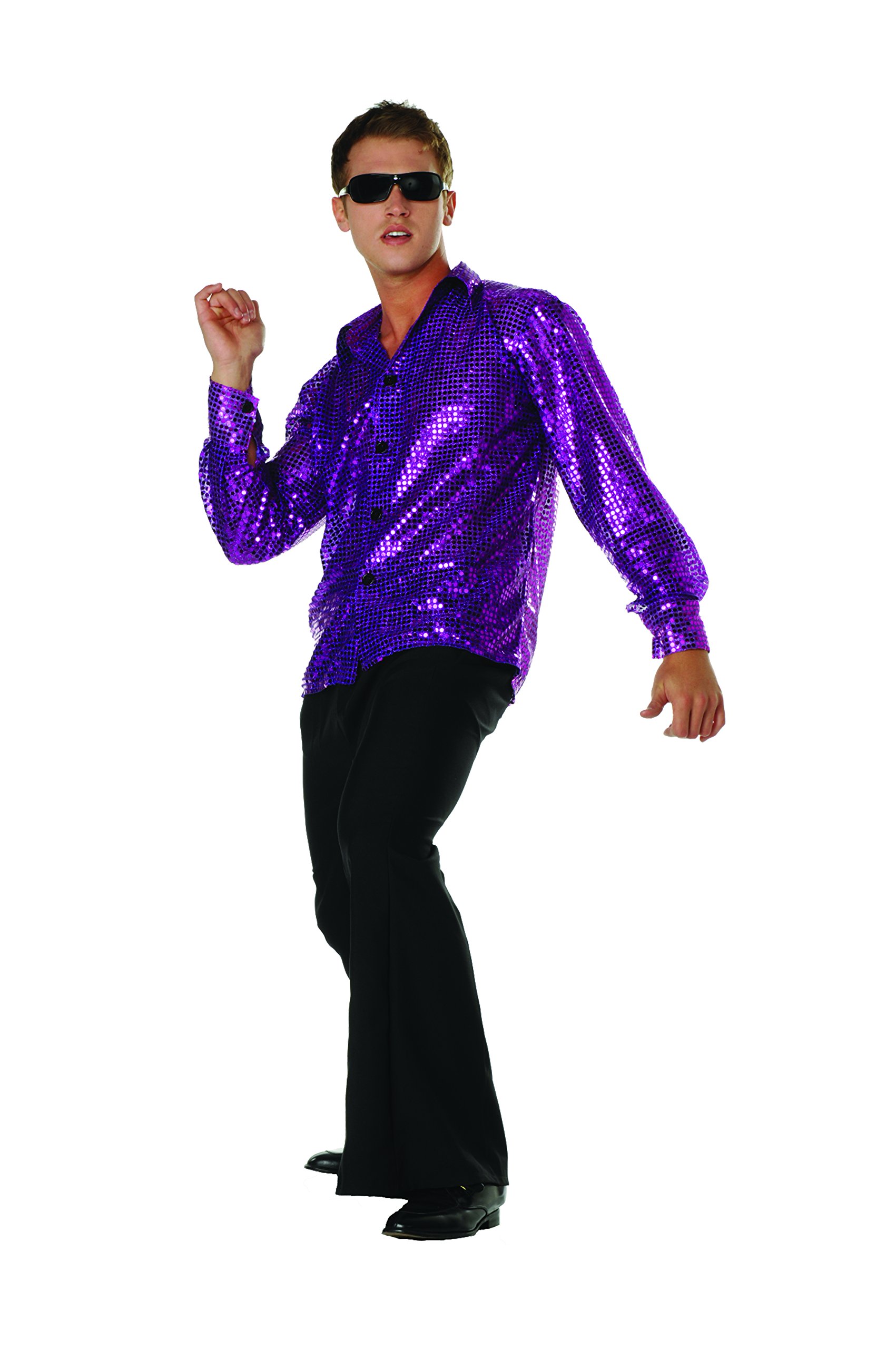 RG Costumes Disco Inferno Shirt Purple 32x34