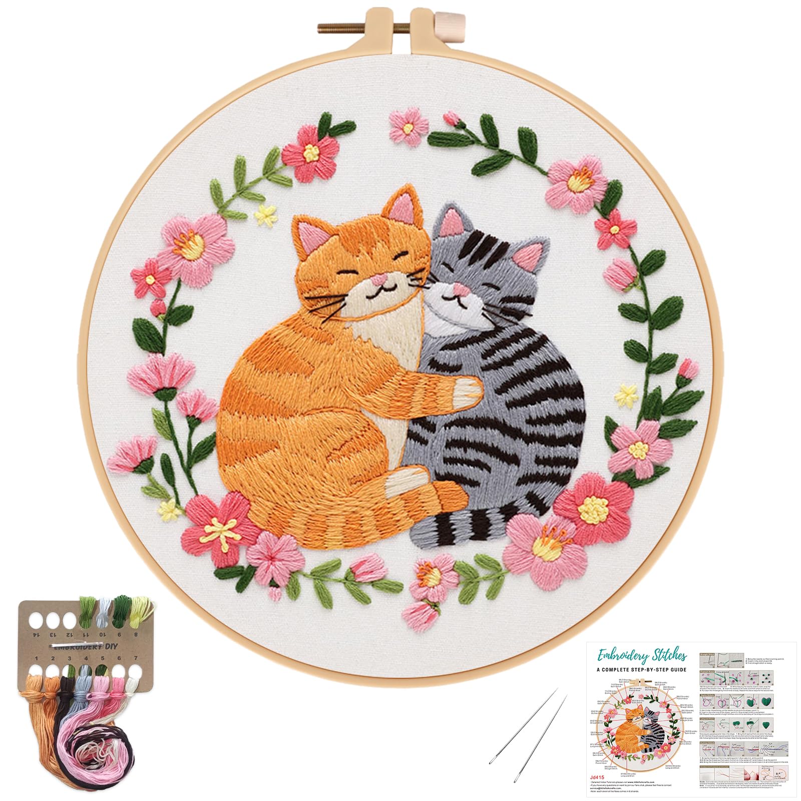 Beginner Cat Embroidery Kit - Easy Stitching! -1