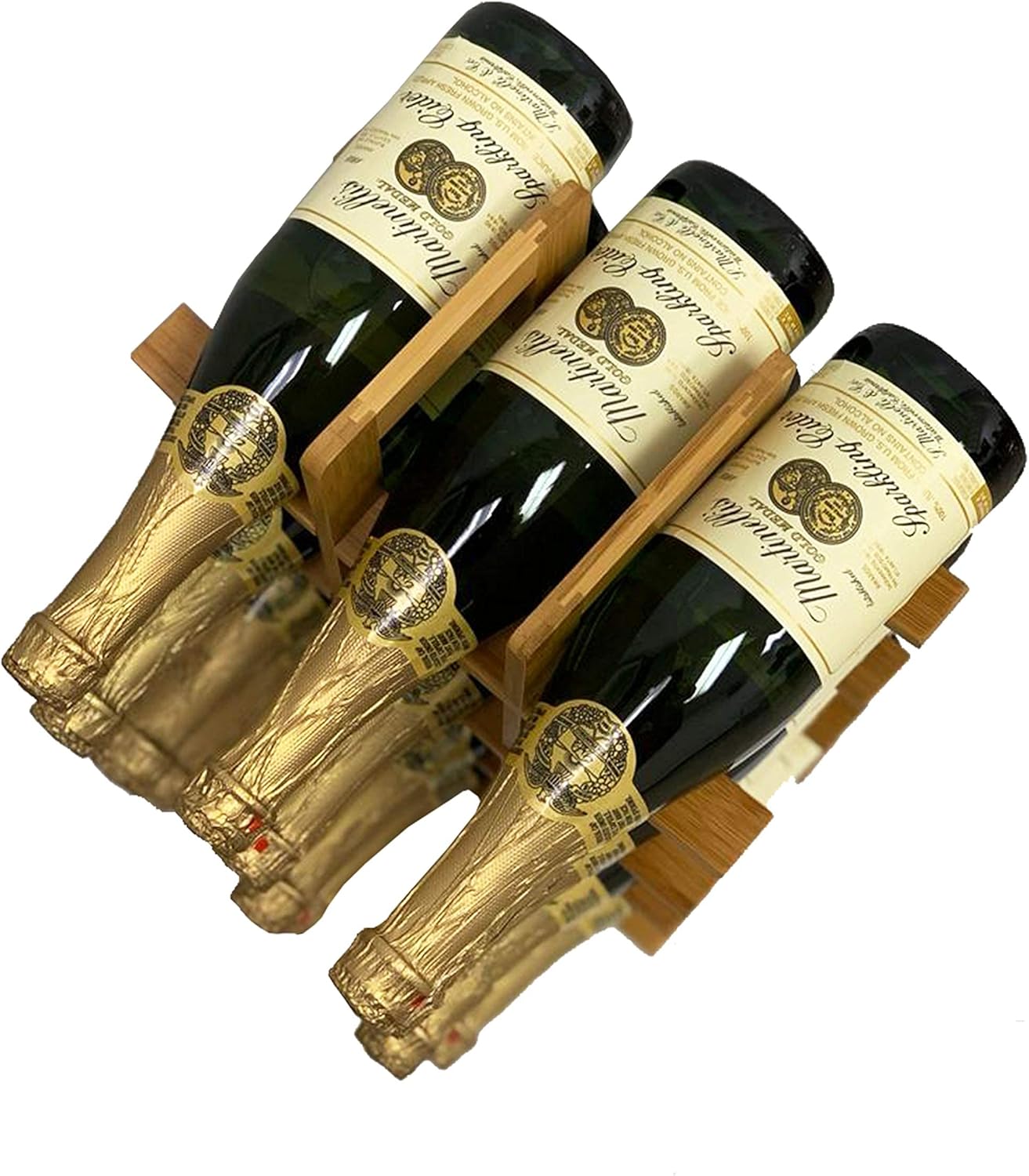 DECOMIL - 12 Bottle Samurai Style Stackable Modular Wine Rack Wine Storage Rack Solid Bamboo Wine Holder Display Shelves, Wobble-Free (12 Bottle Capacity - Samurai Style Capacity) : Home & Kitchen