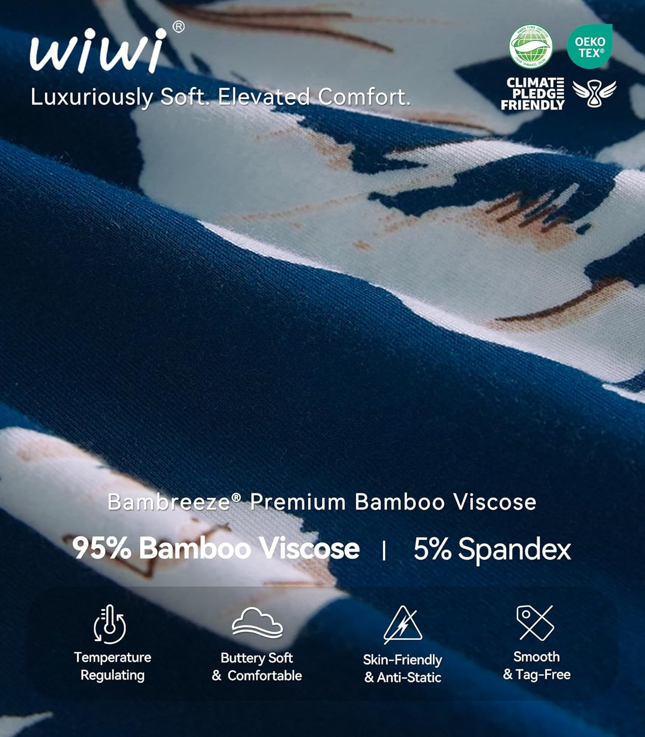 WiWi Bamboo Viscose Nightgowns for Women Soft Long Sleeve Sleep Shirt Nightshirts Cooling Pajamas Sleepwear S-4X - Image 5