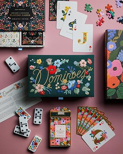 Miniatura 7 de RIFLE PAPER CO. Juego de cartas con temática de fiesta de jardín para adultos, baraja estándar para juegos de cartas y póquer en casa o fiesta,