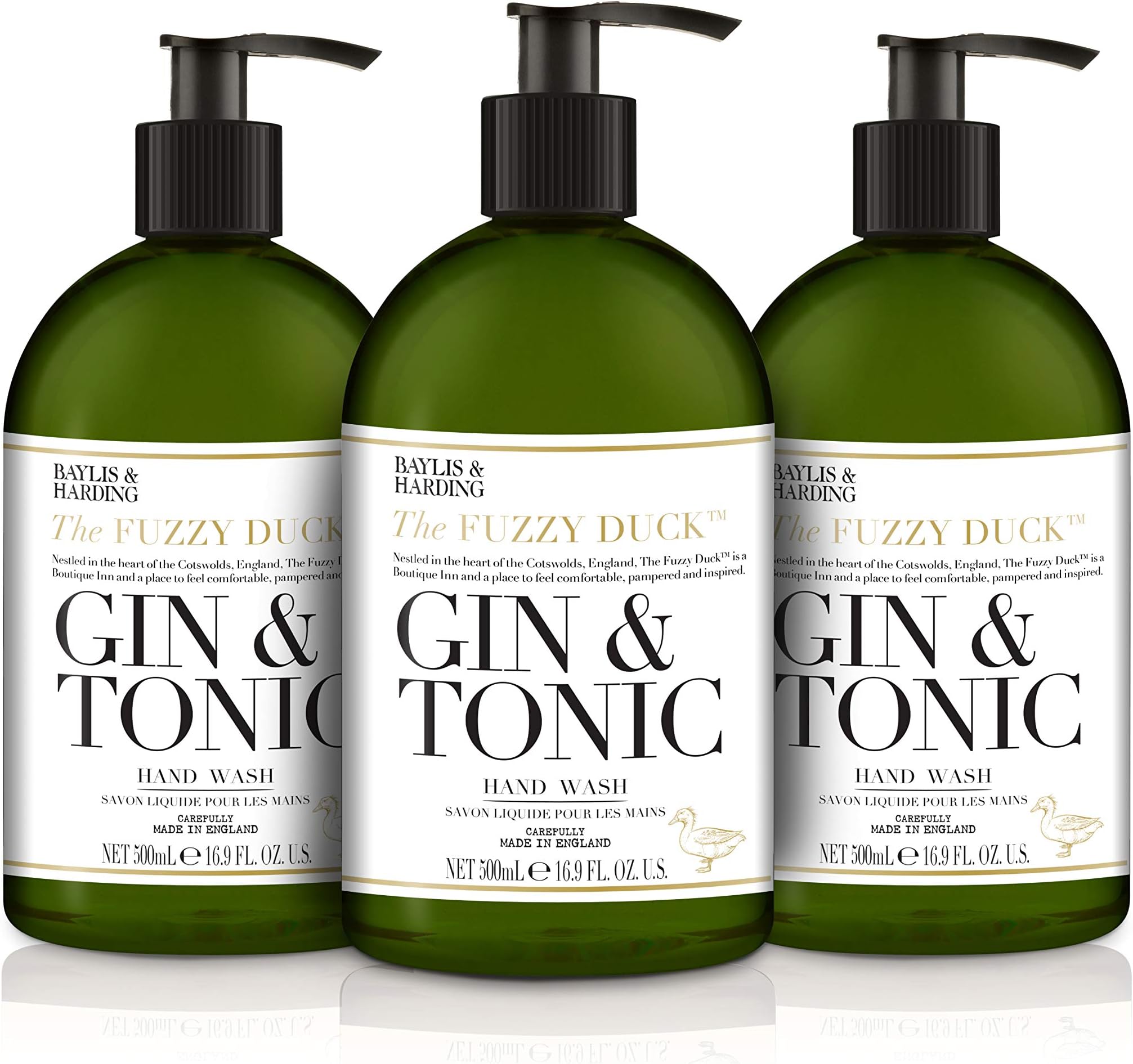 Baylis & Harding Fuzzy Duck Hand Wash, Gin & Tonic, 500ml (Pack of 3) - Vegan Friendly