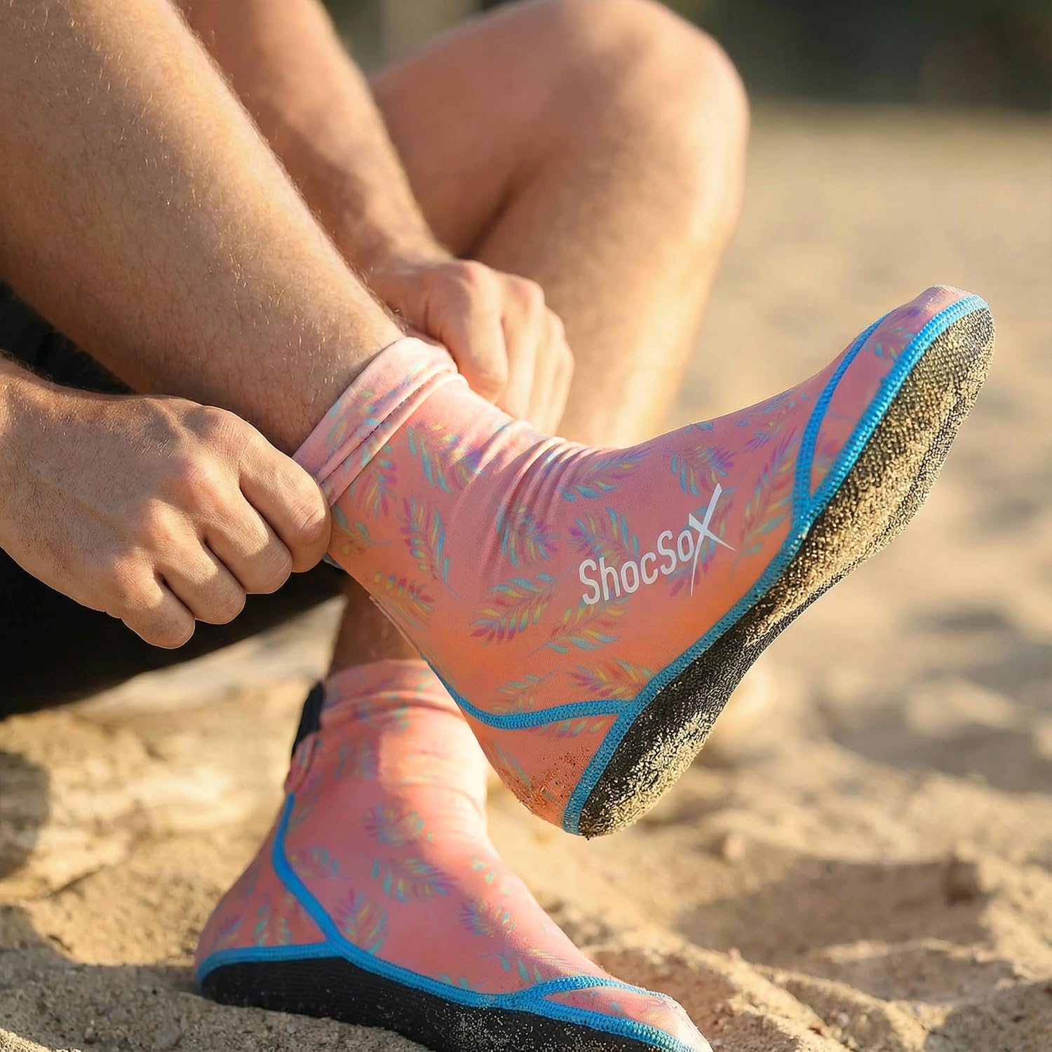 ShocSox Sand Socks for Beach Volleyball & Soccer – Reinforced Sand Volleyball Socks with No-Holes Soles & Maximum Protection