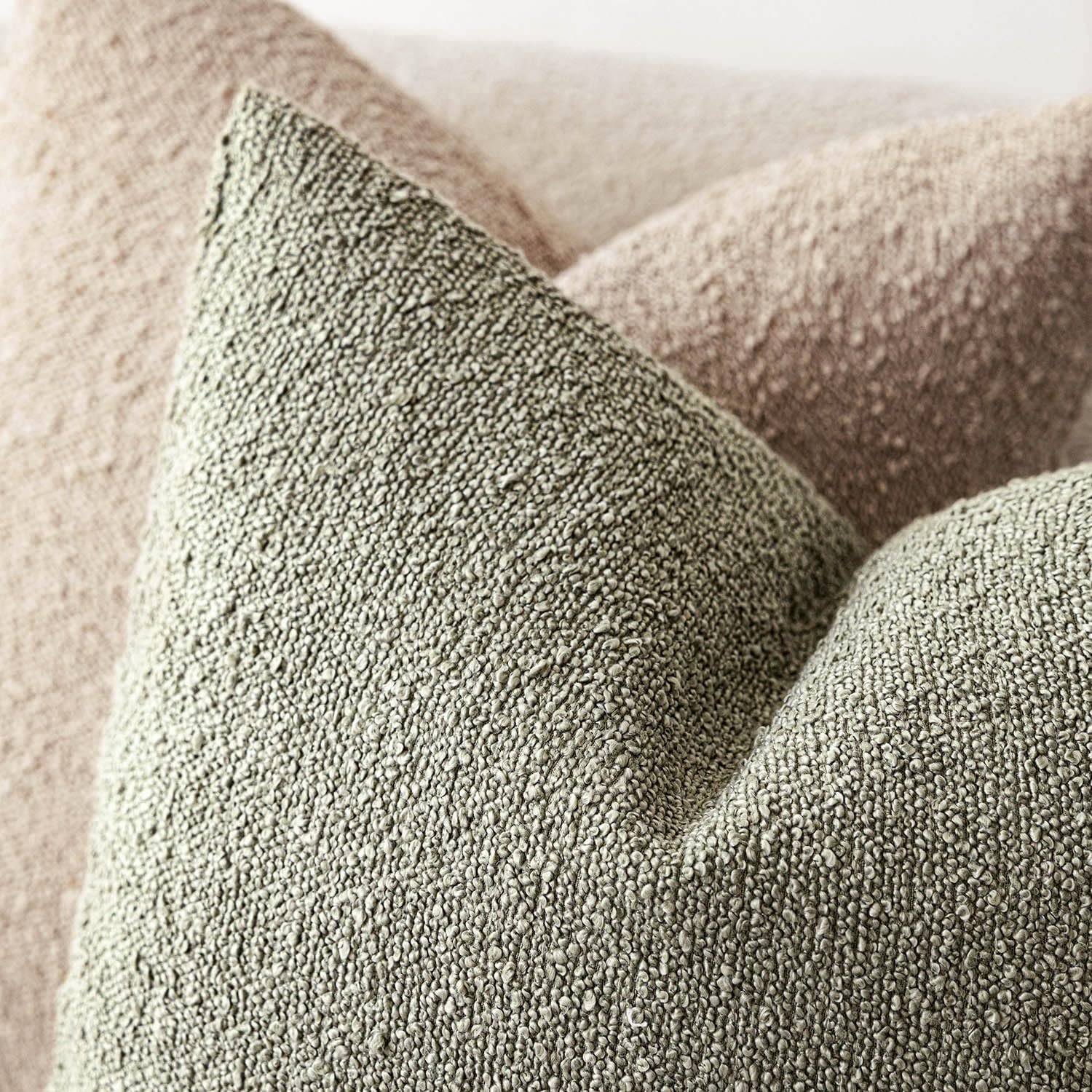 Foindtower Set di 2, Federe Decorative per Cuscini da Lancio con Texture Bouclé, Federe per Cuscini Accent Tinta Unita Neutre Morbide, Custodia per Cuscino da Divano per Sedia Divano Camera da Letto
