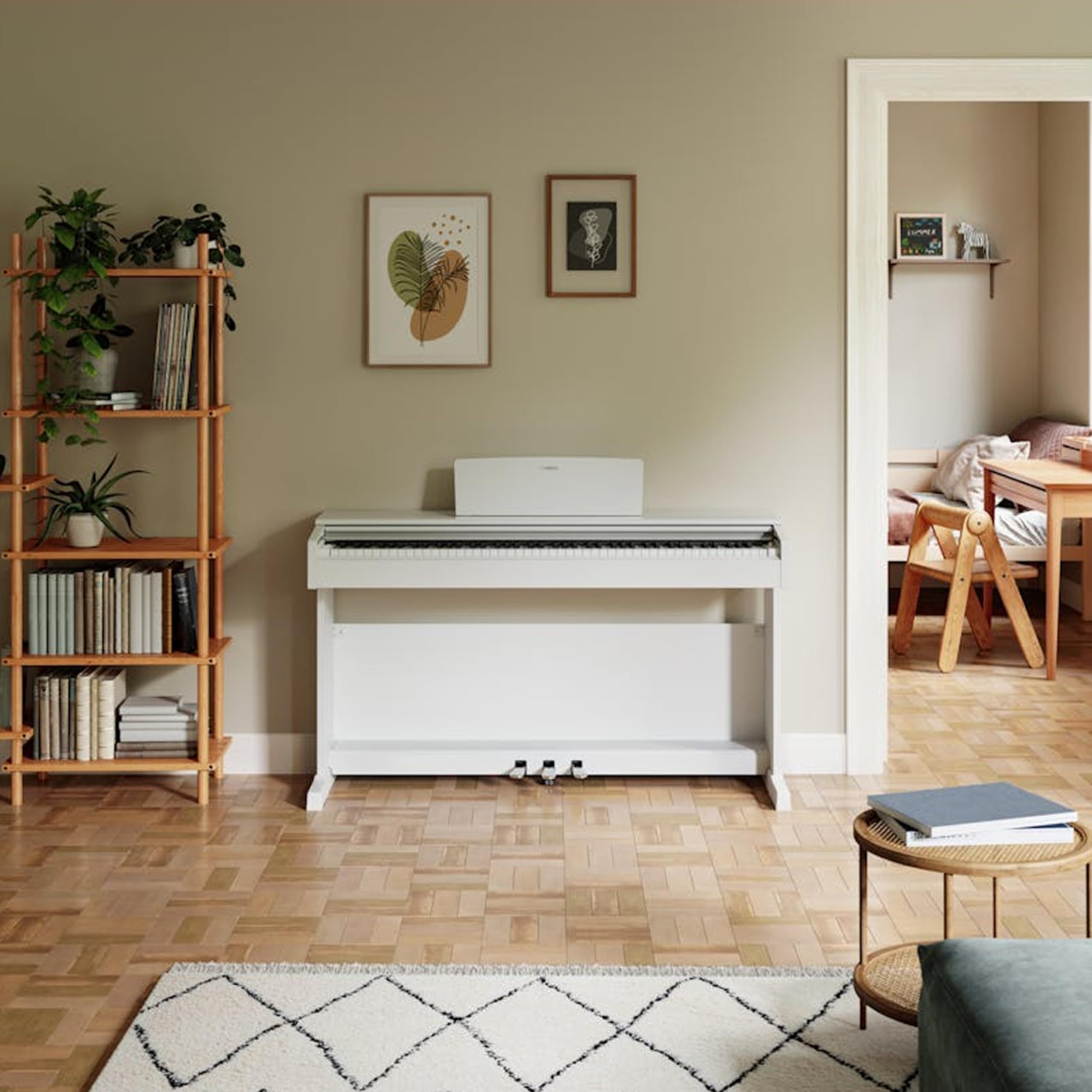 YAMAHA ARIUS YDP-105WH Digital Piano – Pianoforte Digitale da Casa per Principianti e Hobbisti, Design Classico ed Elegante, Suonabilità Autentica di un Pianoforte Acustico, Bianco