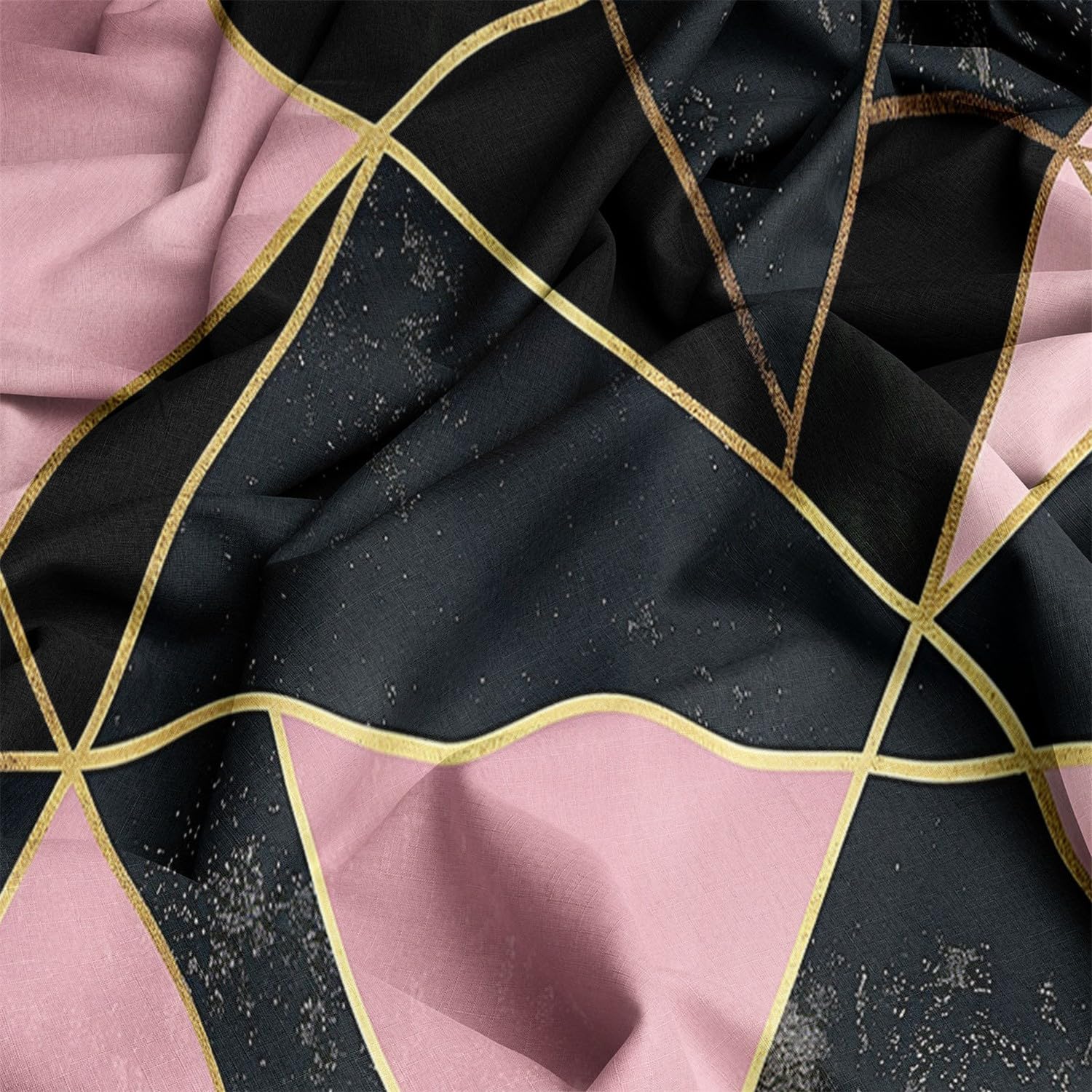 Juego de funda nórdica con estampado Minimalista Geométrico Triángulo para adultos, adolescentes De Microfibra con Cremallera Negro Funda nórdica Lavable - 135 x 200 cm Ropa de cama