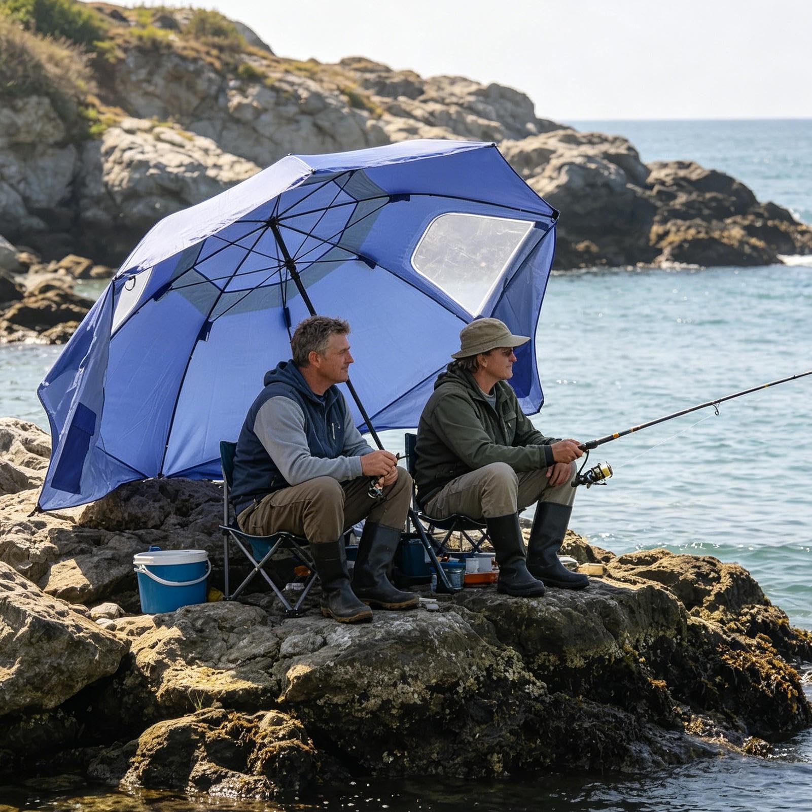 Parasol Wędkarski 2,4 m Przenośna, Osłona | Parasol Plażowy Na Zewnątrz, Patio, Basen, Sport, Park, Podwórko, Kemping, Piesze Wędrówki, Podróże, Piknik, Dla Kobiet i