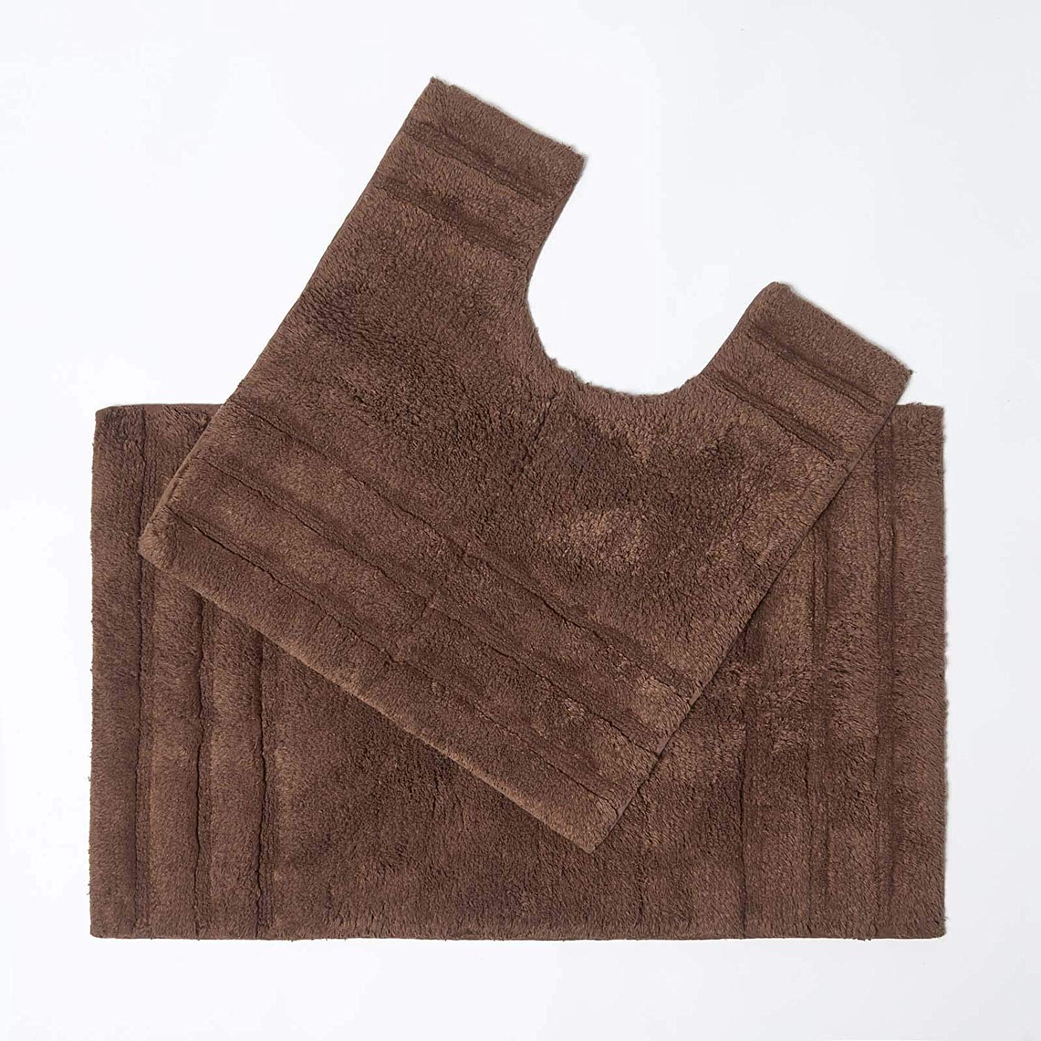 Homescapes Unisex Brown Spa Supreme Luxury Bath Mat & Pedestal Set In