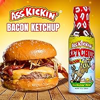Vista 3 de ASS KICKIN' Ketchup de tocino Botella de salsa de tomate de 13 onzas Ketchup gourmet premium con tocino Botella de vidrio para condimentos