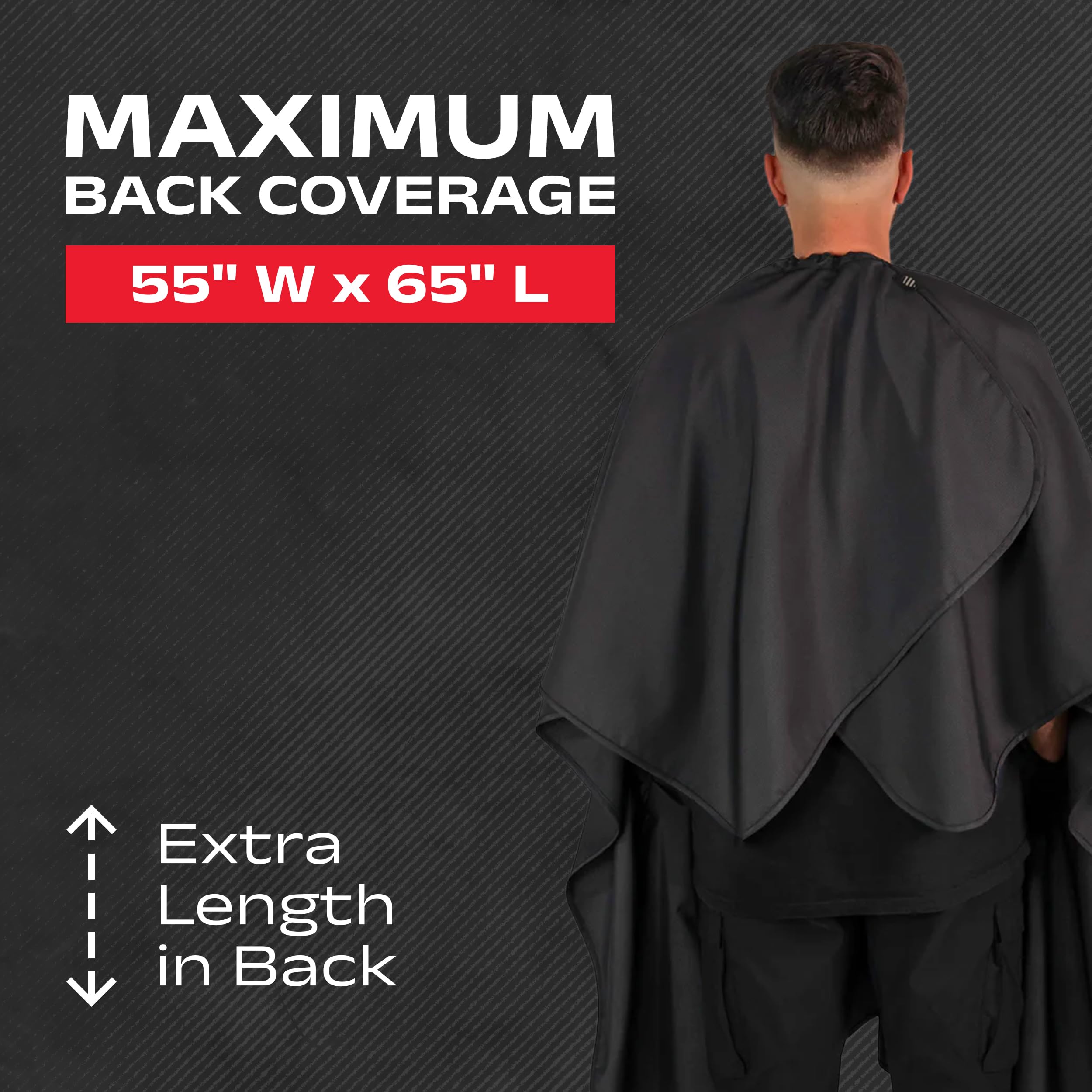 Barber Strong The Hands Free Barber Cape Solid Black