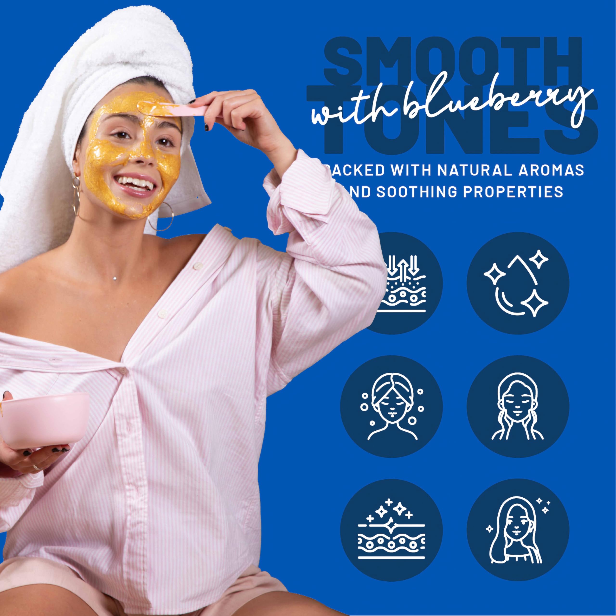 BRÜUN – Peel-Off-Jelly-Maske, Premium-Qualität, modellierendes Blueberry Burst Jar-Maskenpulver für Gesichtsmaske, ideal für Kosmetikerinnen, Spa-Hautpflege, Hydro-Gesichtsmaske