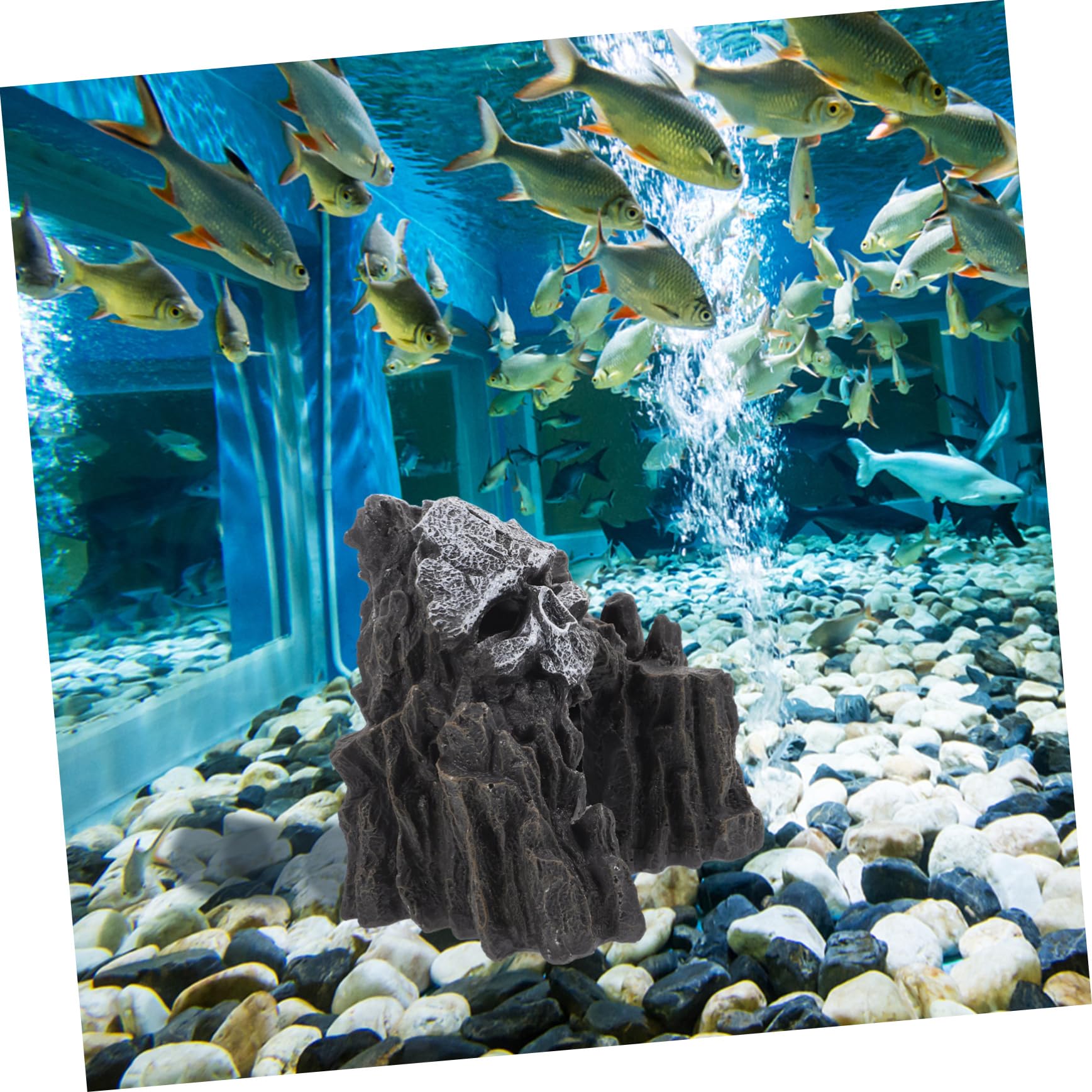 BESPORTBLE Lot De 2 Statues De Grotte Artificielles pour Aquarium Figurines Décoratives pour Aquarium Grotte sous-Marine Décoration De Grotte