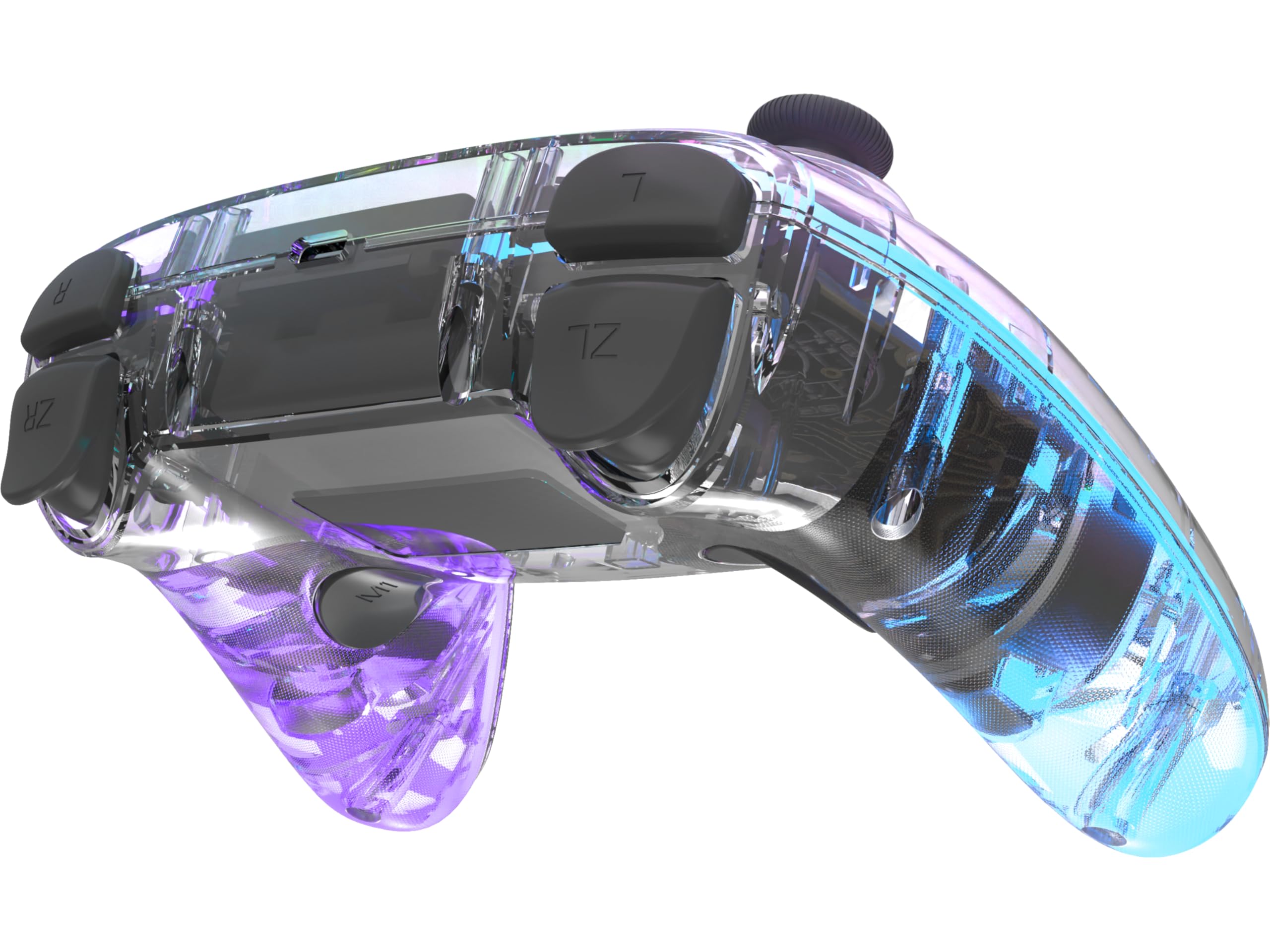 Speedlink RAIT NX RGB Gamepad - Wireless Bluetooth/USB 2.4G Controller PC | /Switch/PS3/Android, Bluetooth & 2.4G USB, Hall Effekt Sensoren, Dual Vibration, Turbo-/Makro-Tasten, Transparent beleuchtet
