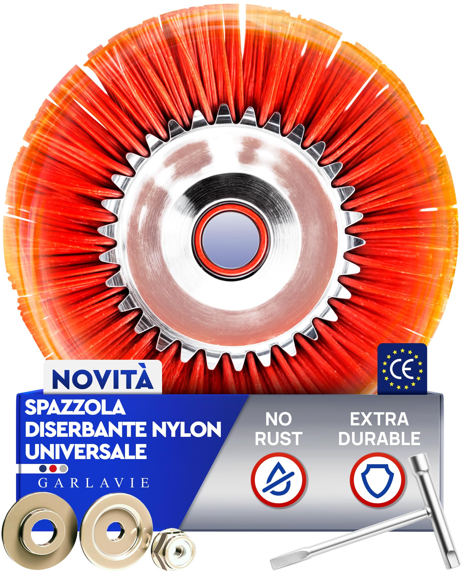 Spazzola per erbacce in nylon per decespugliatore – Spazzola delicato per rimozione di muschio e erbacce su superfici delicate