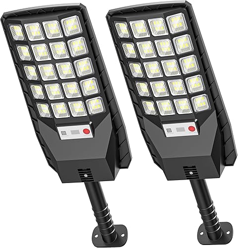 Luces solares para exteriores Luces solares de 320 gran angular para exteriores IP66 impermeables, 6500 K, luz de inundación del atardecer al