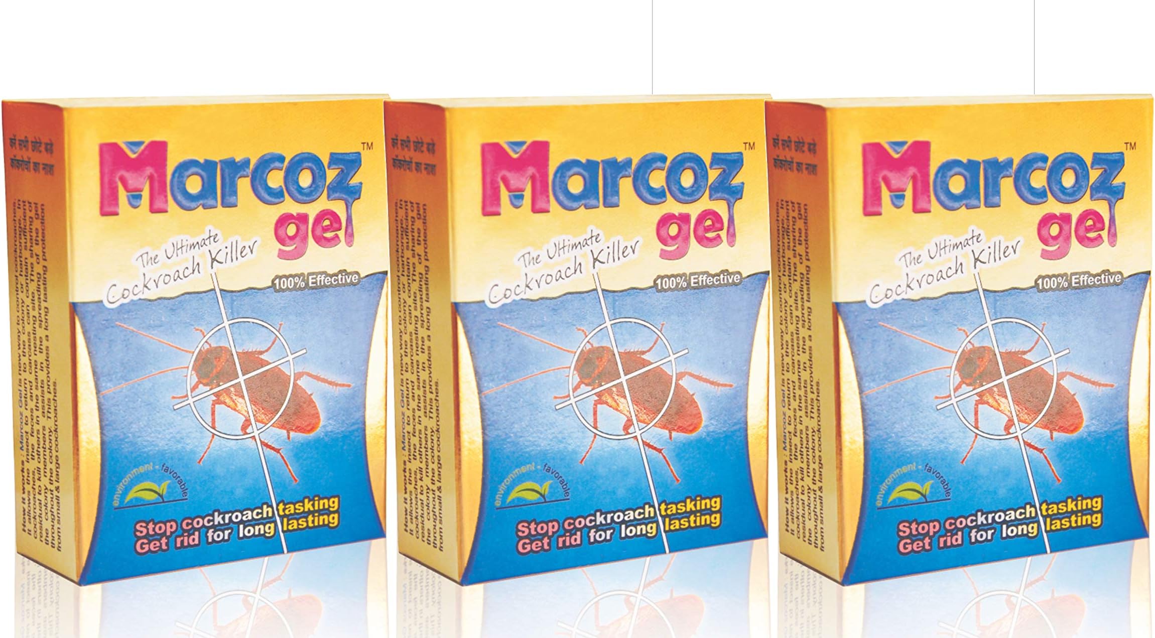 Marcoz Ultimate Cockroach Killer Anti Roach Red Gel 20 Gram Big - Pack of 3