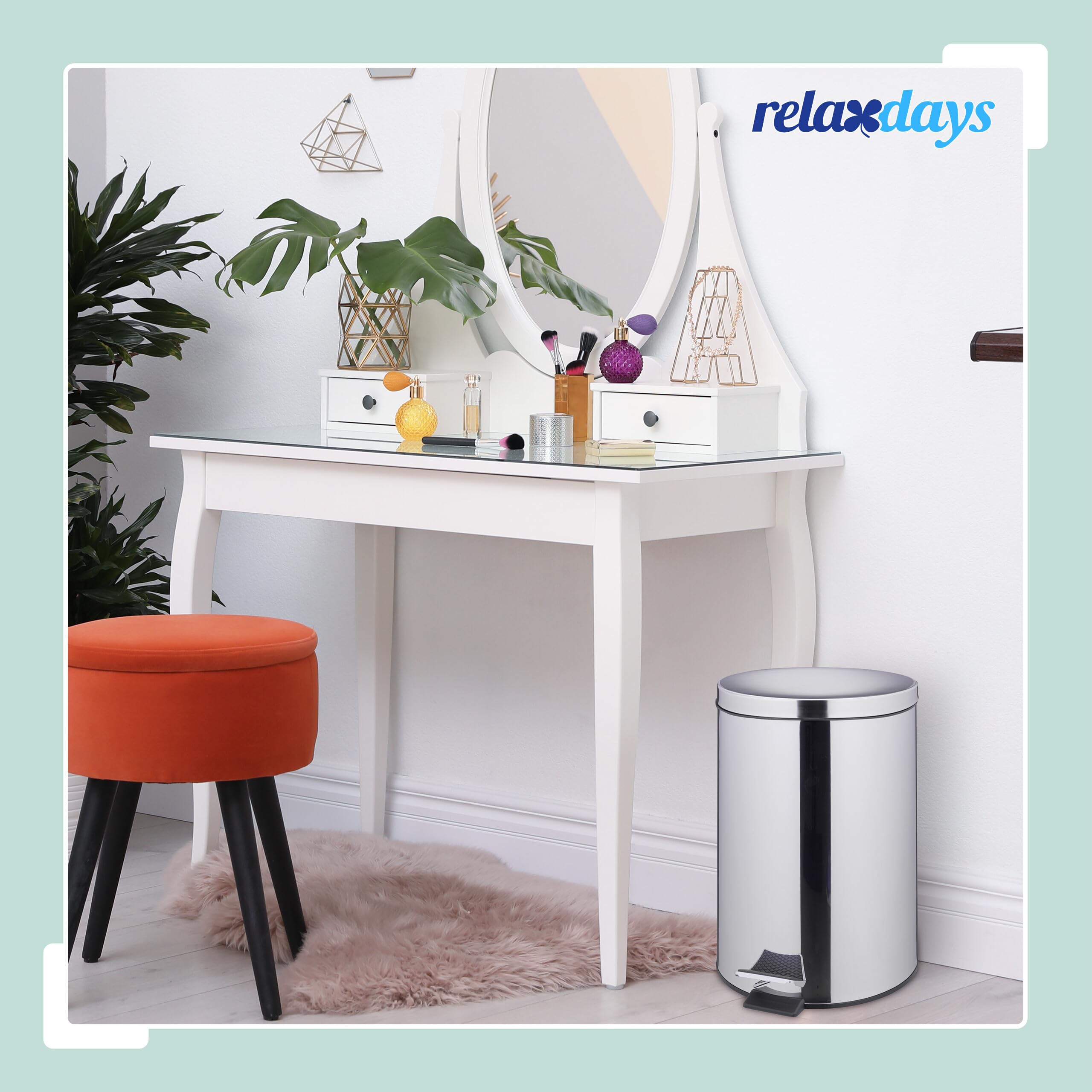 Relaxdays Pattumiera Cucina, Cestino Rifiuti 20 L, Pedale e Cestello Interno Rimovibile, Cesto Acciaio Inox, Argentato