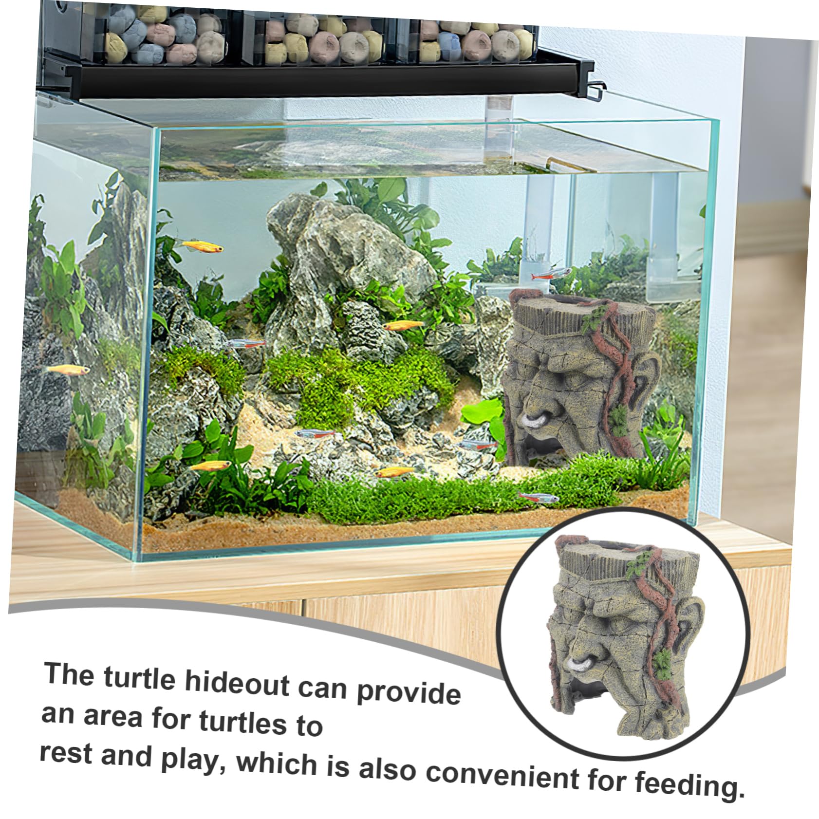 Happyyami 4 Piezas Paisajismo De Peceras Escondite Piel De Pescado Hamaca De Lagarto Piel De Roca De Reptil Adorno De Cueva De Reptiles Recinto De Tarántula Decoración De Reptiles Resina