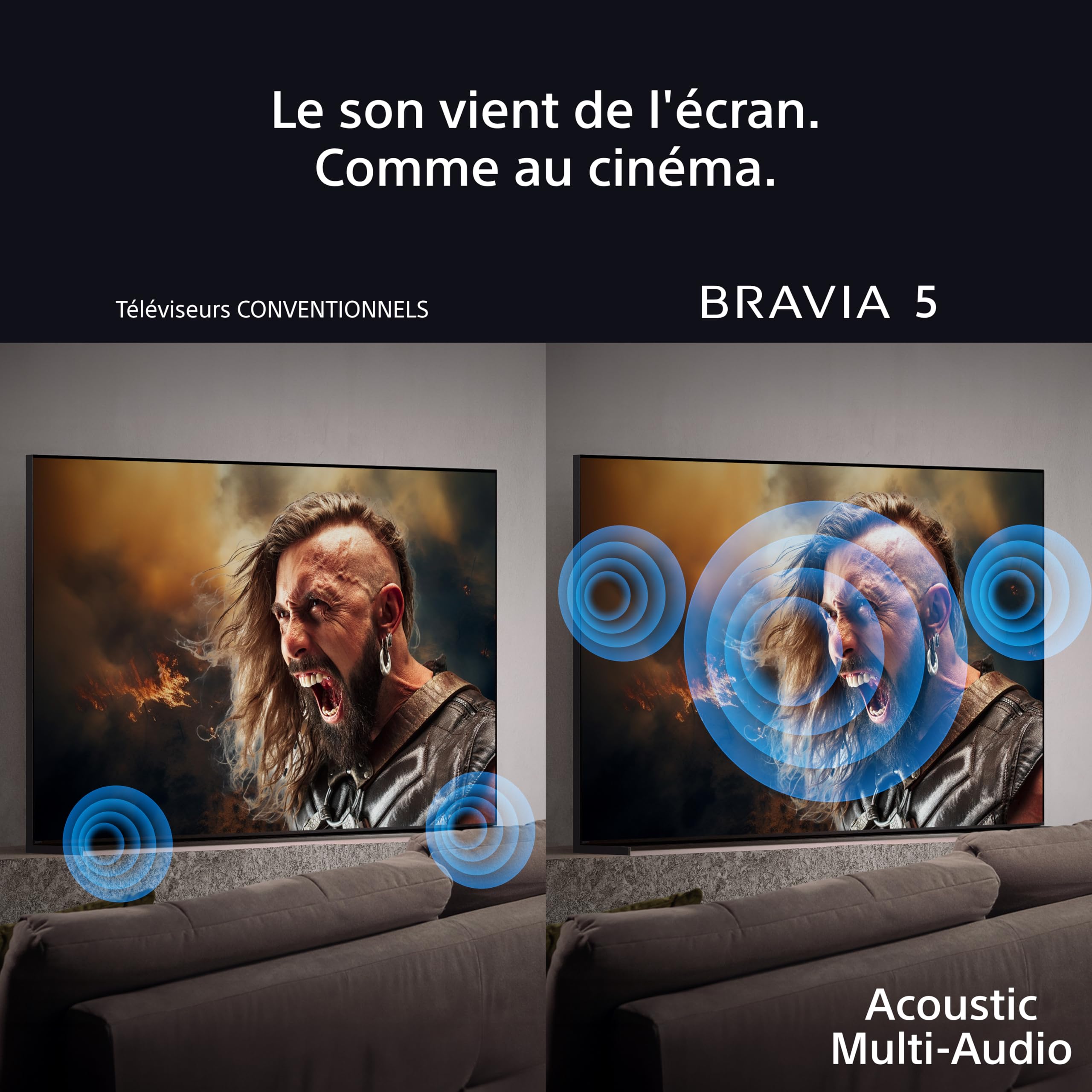 Sony BRAVIA 5 XR | Mini LED 55’ | IA XR Processor | Acoustic Multi-Audio | Dolby Vision/Atmos | IMAX Enhanced | Google TV (2025) | Google Cast | Apple AirPlay 2| Eco Dashboard Eco 2 | Menu Jeu 2