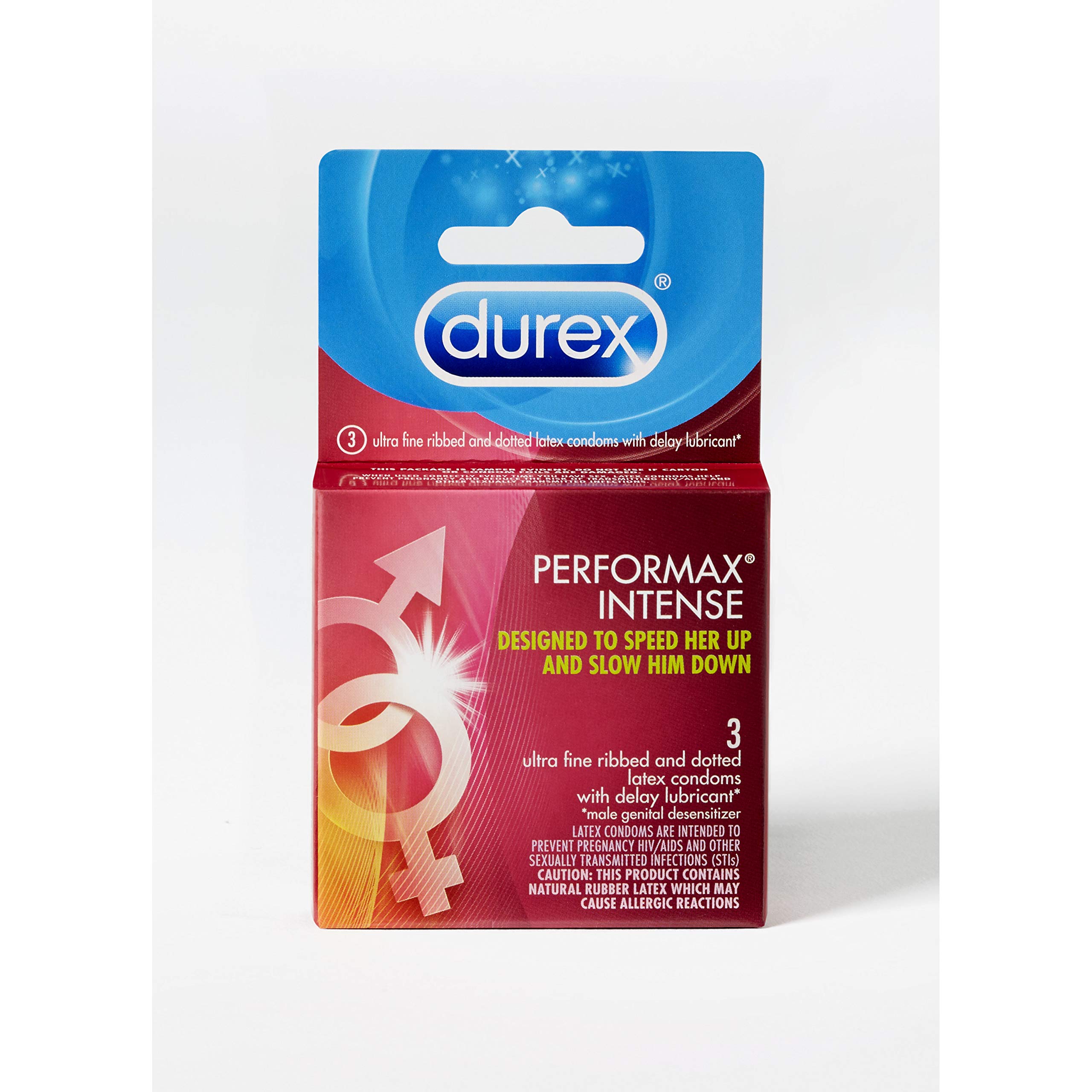 Condoms, Ultra Fine, Ribbed, Dotted with Delay Lubricant, Durex