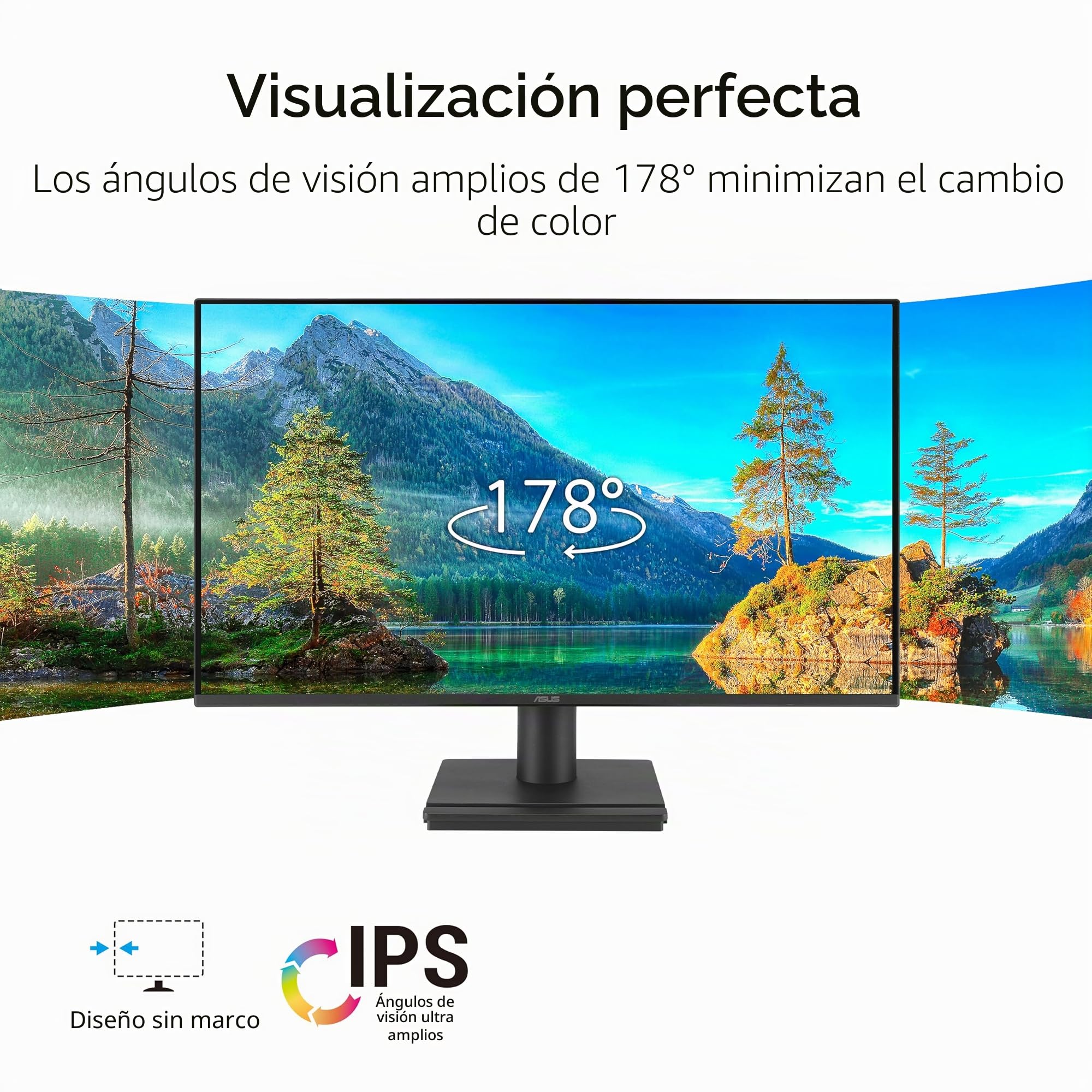 ASUS VA249HG Monitor Eye Care Gaming de 24", IPS, Full HD, 99% sRGB, sin Marco, 120 Hz, Adaptive-Sync, 1ms MPRT, HDMI, VGA, Baja emisión de luz Azul, antiparpadeo, montable en Pared
