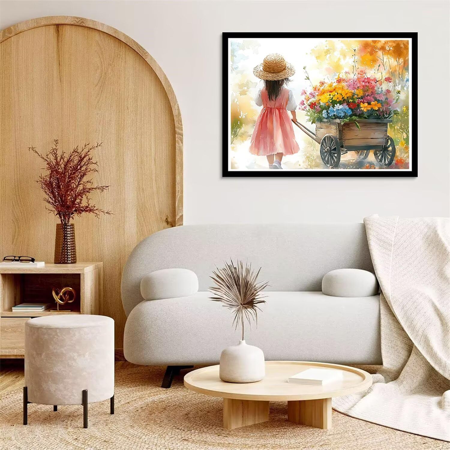 Diamond Painting Mädchen für Bastelset Kinder ab 6 Jahre, Diamant Painting Erwachsene Blumen, 5D Daiments Malerei Stickerei, DIY Mosaikherstellung Full Diamant Set Festival Geschenke 90x70cm L2-515