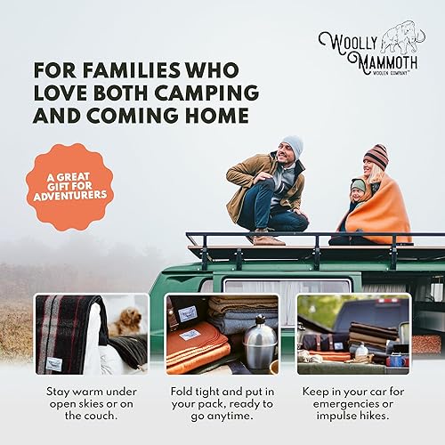 Miniatura 4 de Woolly Mammoth Woolen Co. - Manta de lana merino extra grande para campamento, equipo perfecto para exteriores, rollo de cama para Bushcraft,
