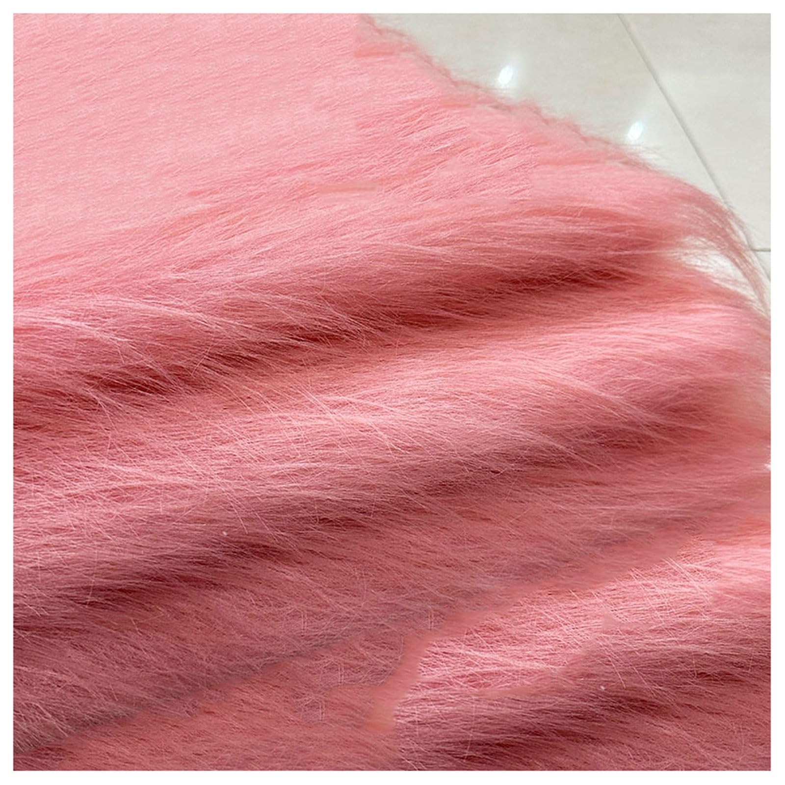 Shaggy Faux Fur Fabric 68 Colors Soft Plush12cm Long Pile Fake Fur Materials Craft Fabric, for Christmas Ornaments, Fursuit, Cosplay, Costume, Gnome Beards, Craft Supply, 50x180cm (Color : Pink 9) — image 1