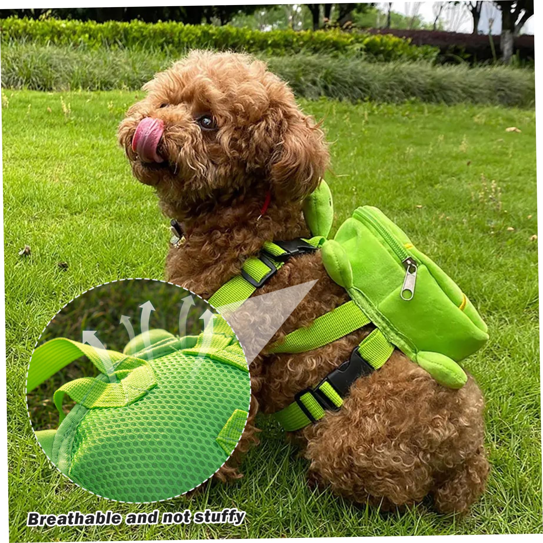 Zaino per i Cani da Indossare, 7x7,9 Pollici Simpatico Cablaggio di Tartaruga per Cane, Imbracatura per Cani Regolabile con Zaino, Cablaggio dello Zaino per Cani per Piccoli Cani Medi