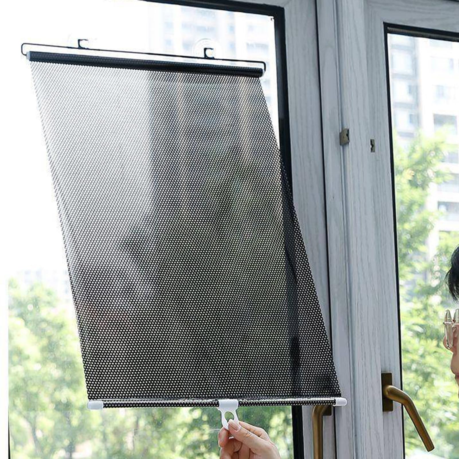 Temporary Blinds Suction Cup for Windows,No Drill Blinds Stick on Curtains for Bedroom Kitchen Bathroom Windows,Privacy Protection (45×125cm)