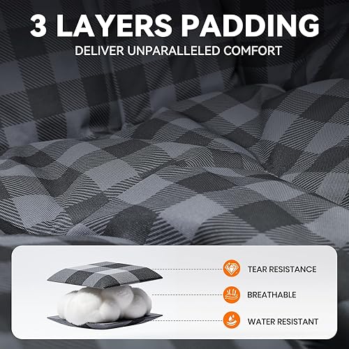 Miniatura 5 de Silla de campamento con calefacción de gran tamaño, totalmente gruesa, acolchada, para adultos, 3 niveles, ajustable, portátil, calentada, para uso