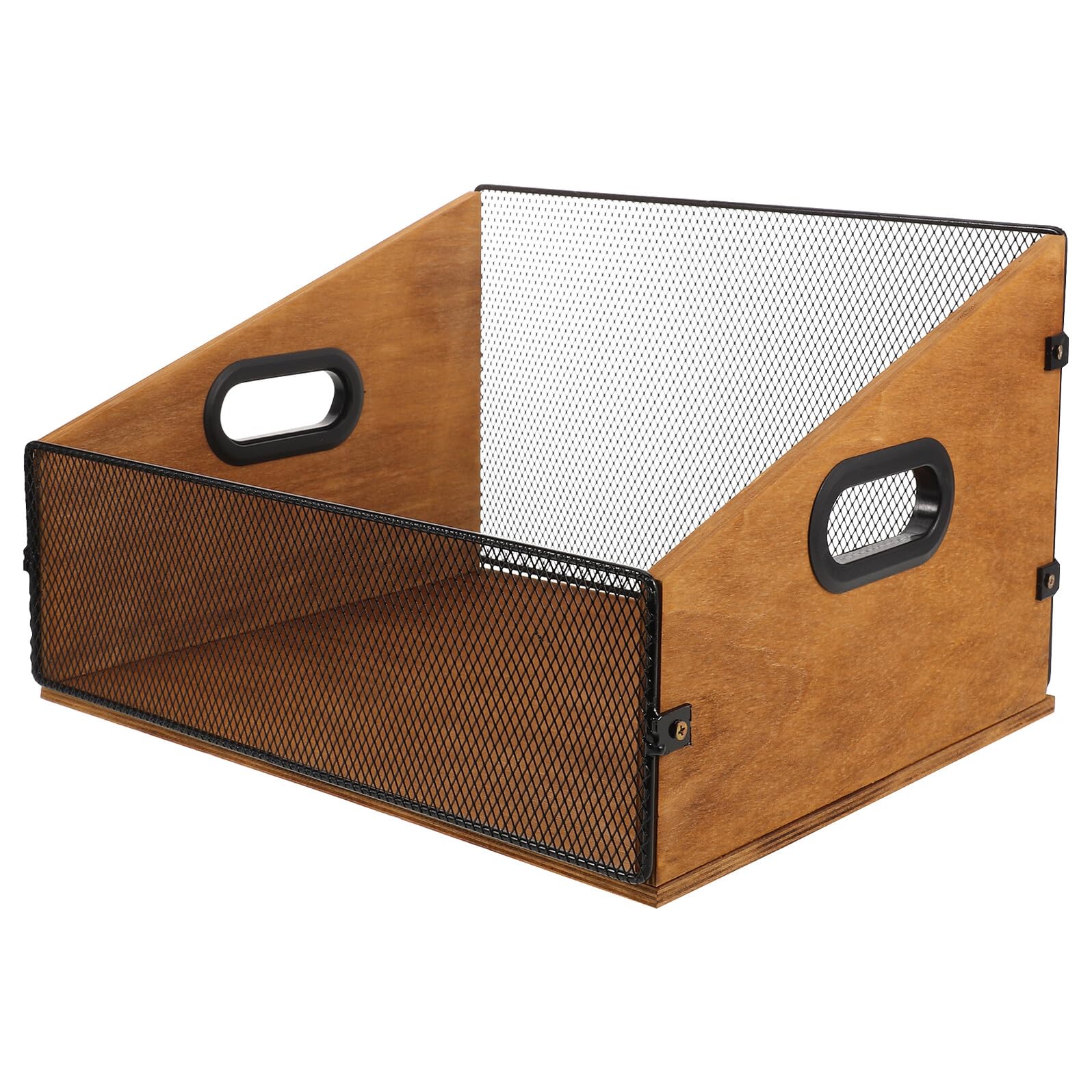 Sosoport Cassa Porta Dischi in Legno Massello con Manici Organizer per Vinili e Riviste Contenitore Rustico per Album in Vinile da 36X30X215 CM Custodia Espositiva per Soggiorno e