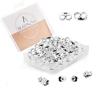 Earring Backs Stainless Steel Earring Backings for Studs Hypoallergenic Surgical Locking Earring Backs for Posts (60 pcs)