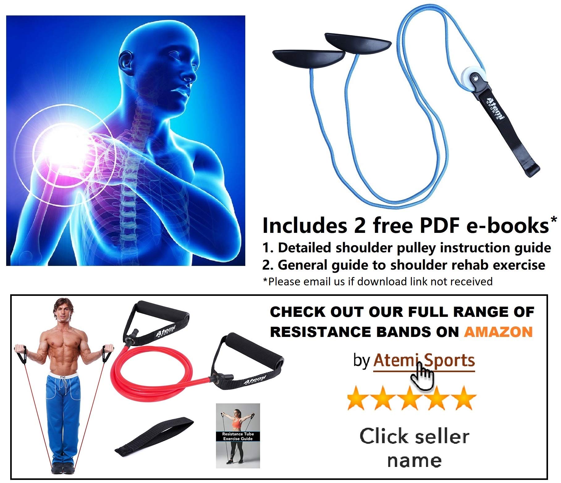 Shoulder Pulley Over the Door Physical Therapy System Rotator Cuff