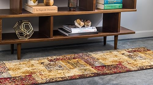 Miniatura 3 de Unique Loom Barista Collection - Alfombra moderna a cuadros, contemporánea, multicapas, Polipropileno, BeigeMarrón